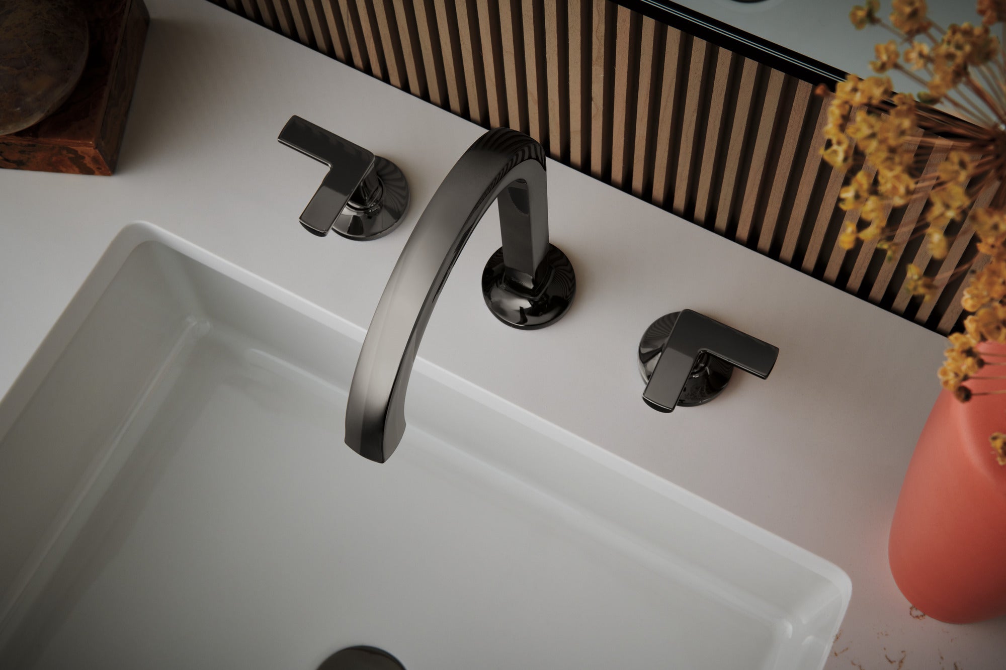 Brizo Kintsu® Widespread Lavatory Faucet with Arc Spout - Less Handles 1.5 GPM