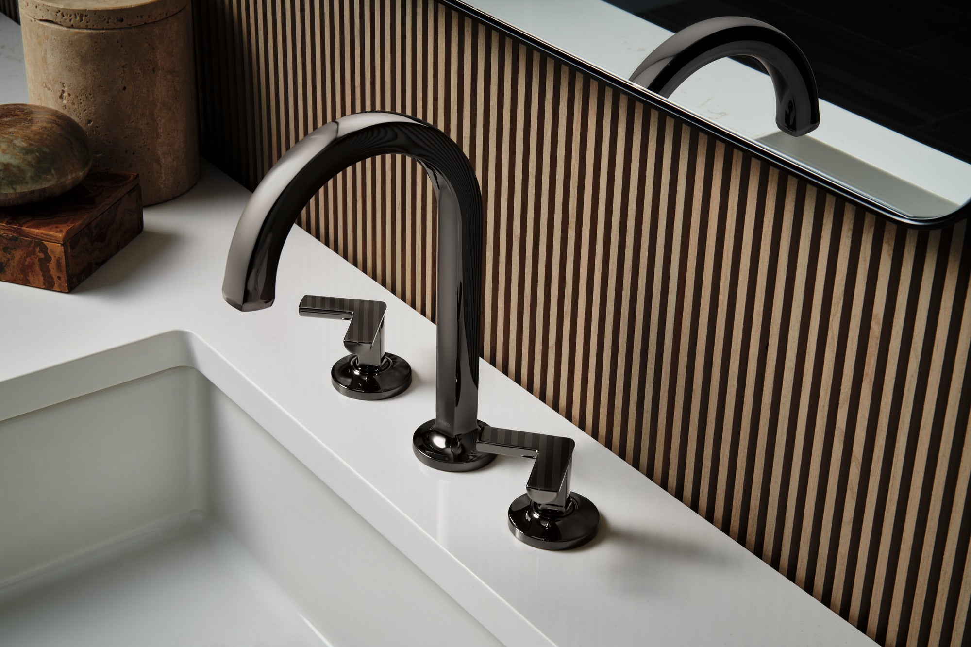Brizo Kintsu® Widespread Lavatory Faucet with Arc Spout - Less Handles 1.5 GPM