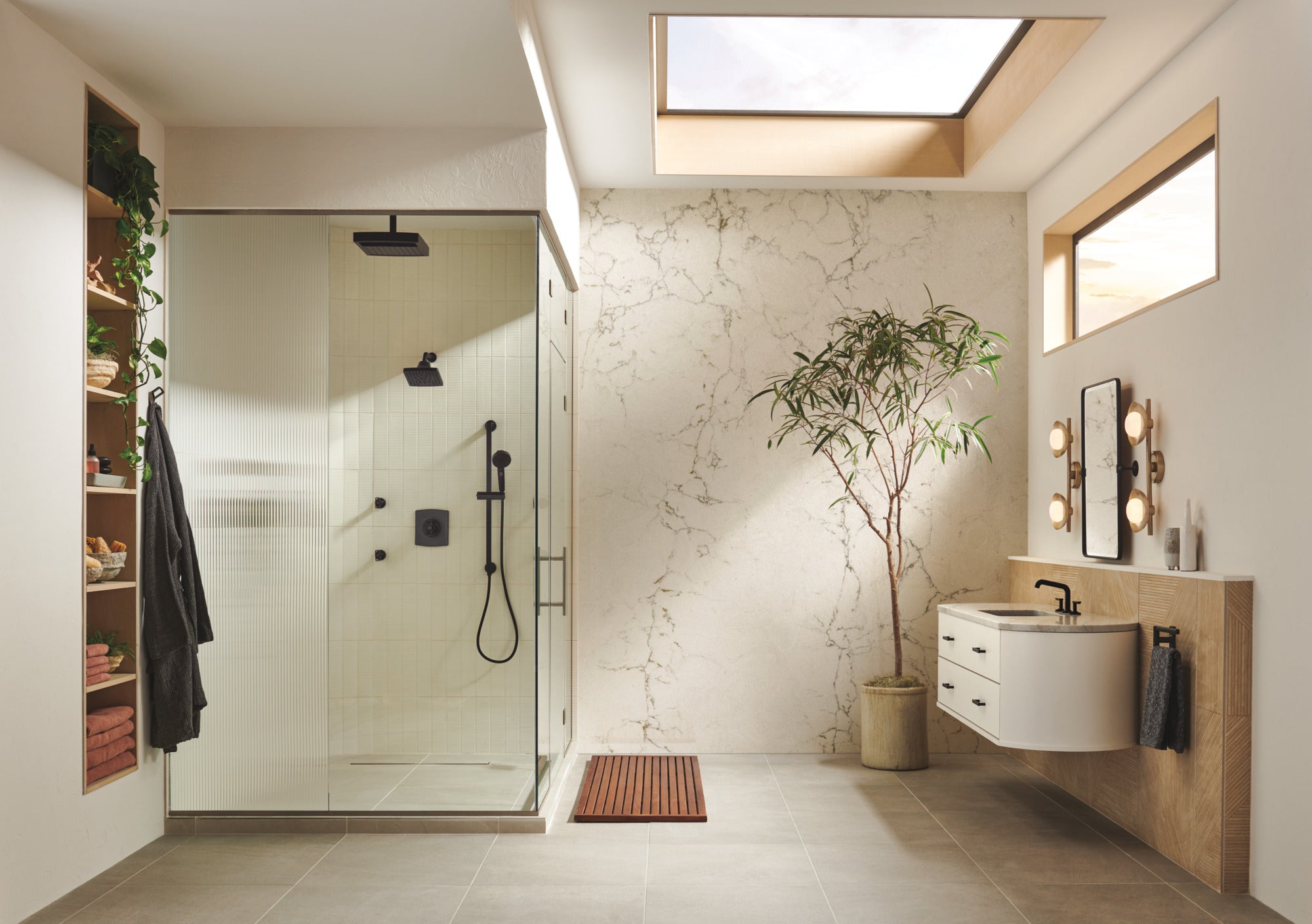 Brizo Essential™ Shower 7” Linear Square H<sub>2</sub>Okinetic<sup>®</sup> Multi-Function Wall Mount Showerhead