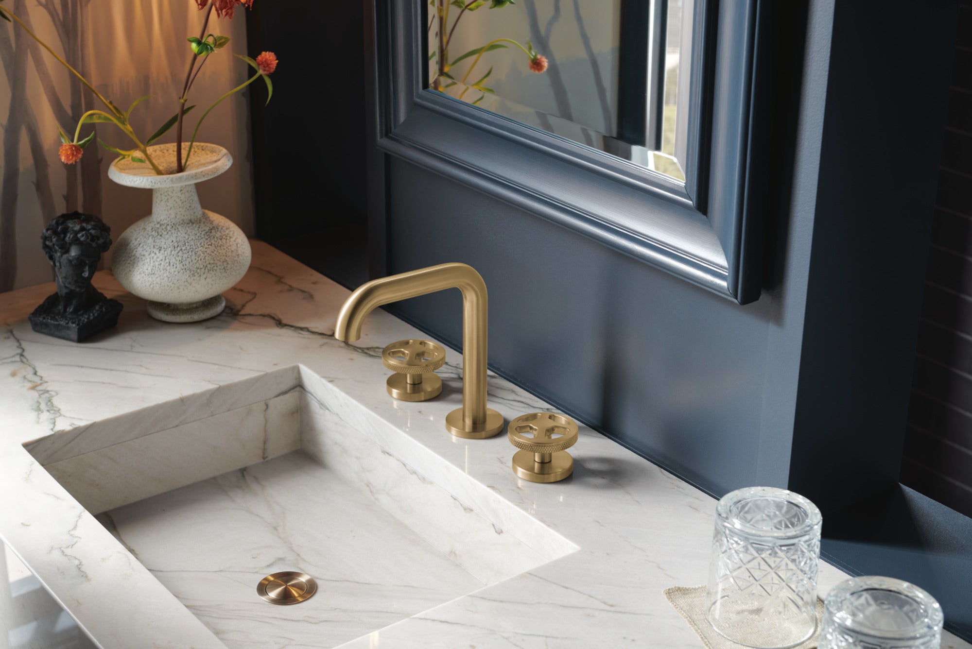 Brizo Litze® Widespread Lavatory Faucet with High Spout - Less Handles 1.5 GPM