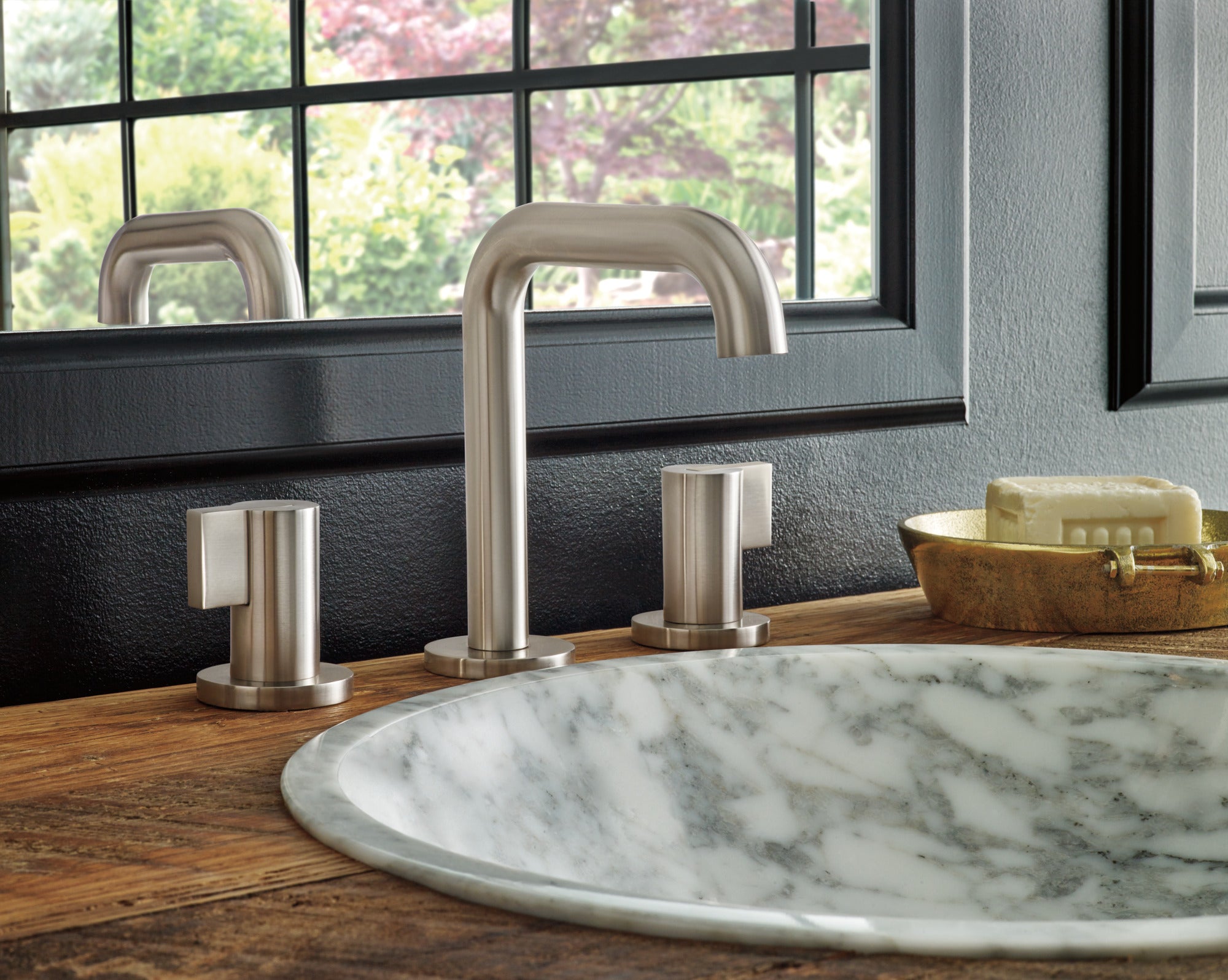Brizo Litze® Widespread Lavatory Faucet With High Spout - Less Handles 1.2 GPM