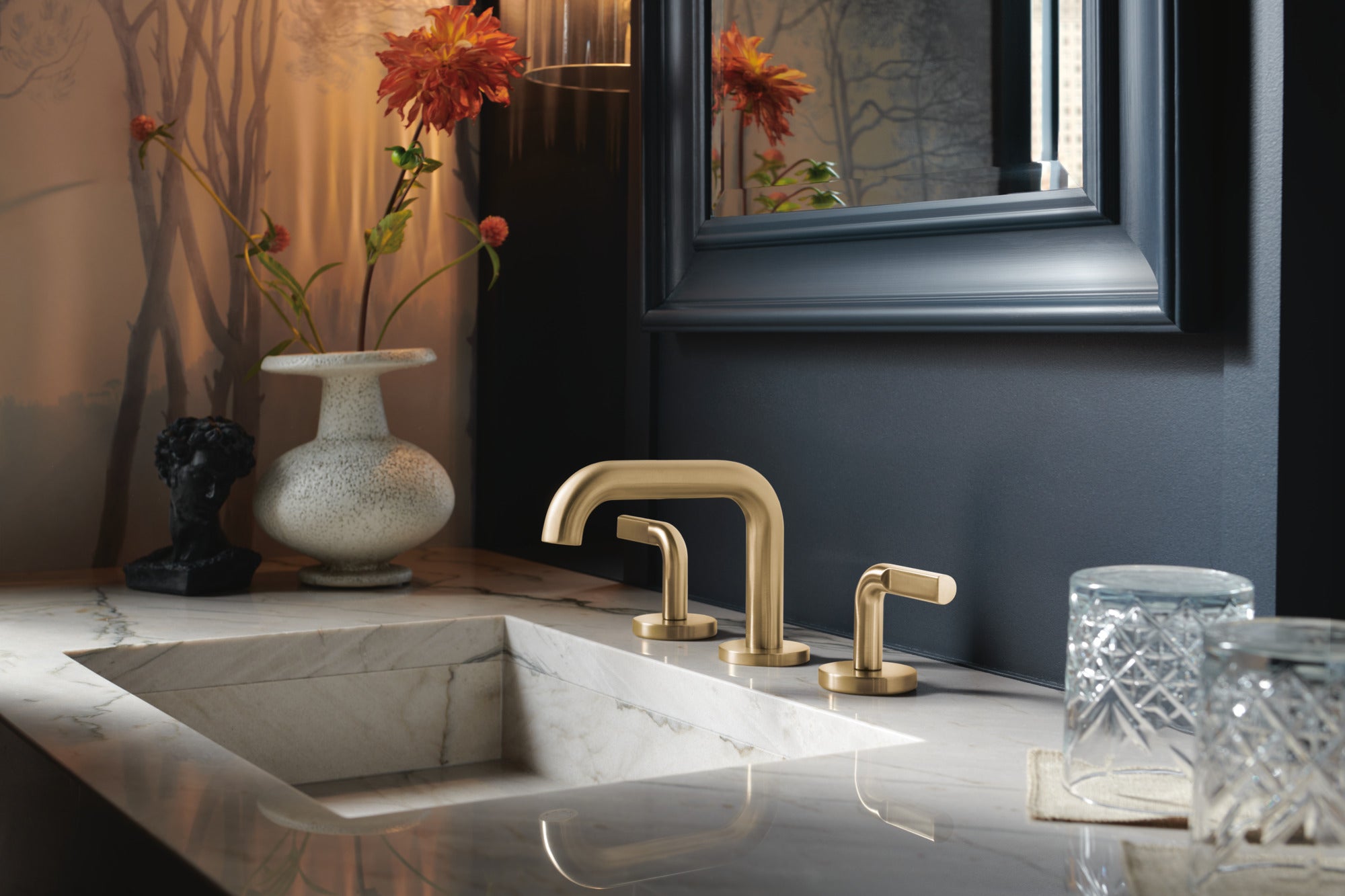 Brizo Litze® Widespread Lavatory Faucet with Low Spout - Less Handles 1.5 GPM
