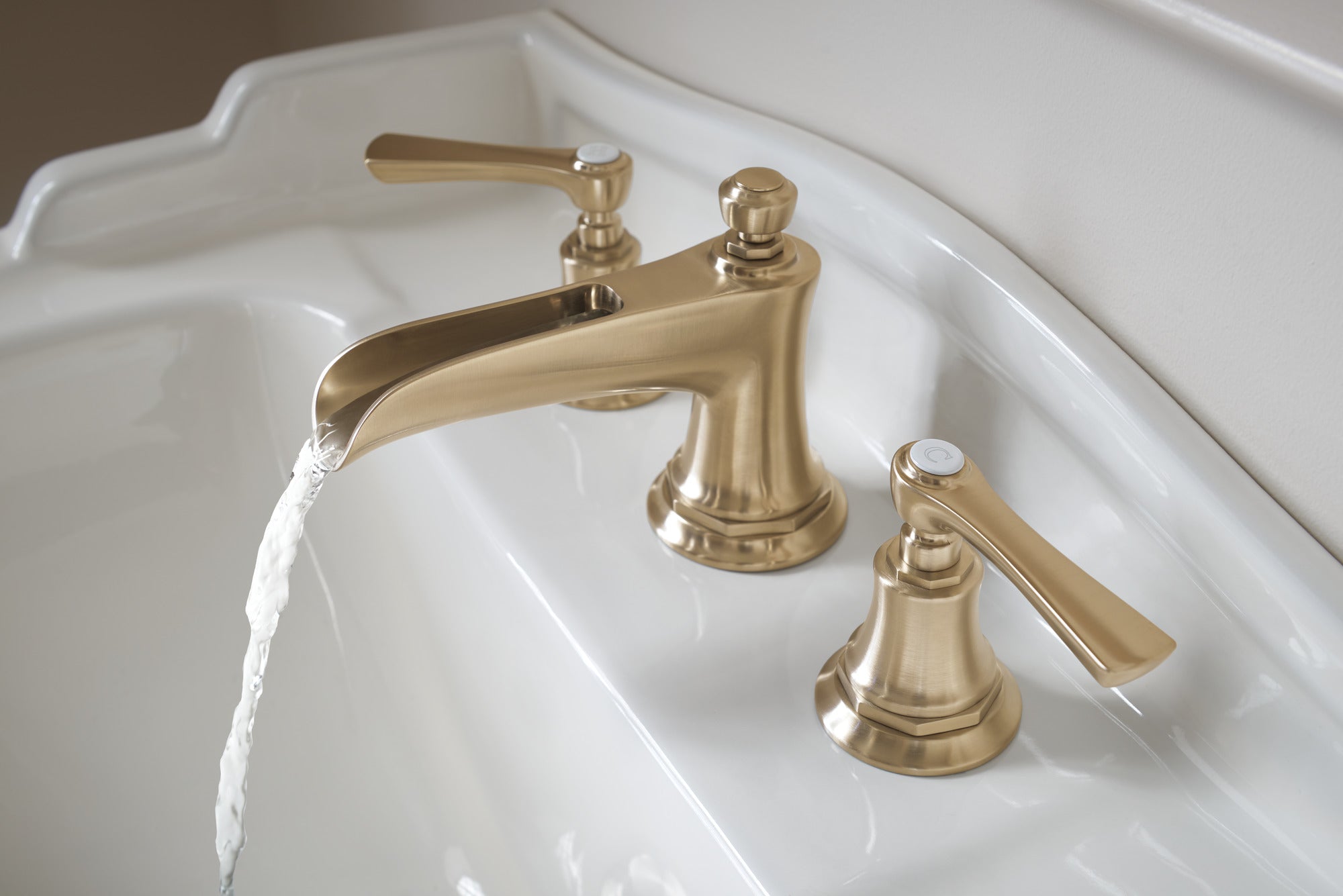 Brizo Rook® Widespread Lavatory Faucet with Channel Spout - Less Handles 1.5 GPM