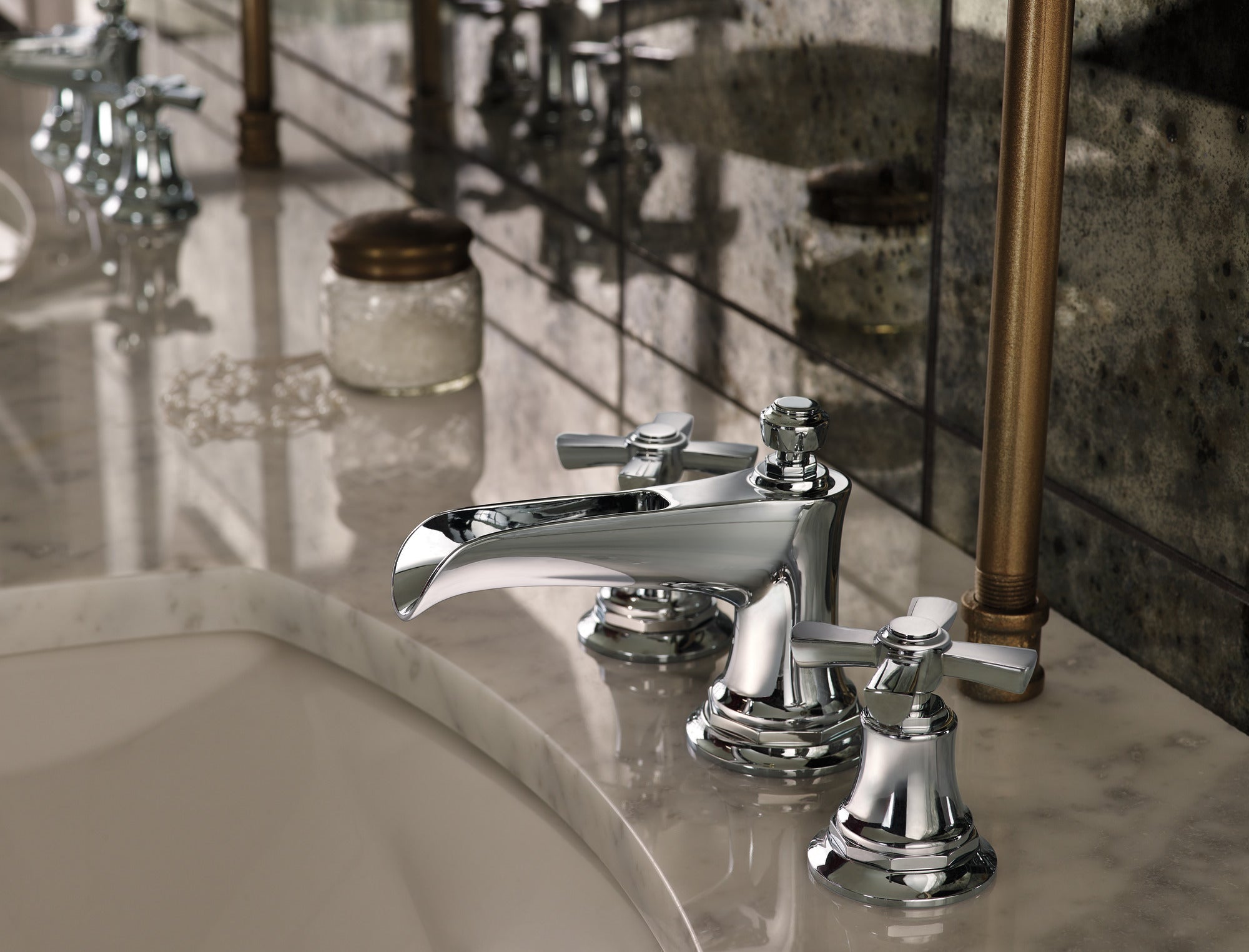 Brizo Rook® Widespread Lavatory and Bidet Cross Handle Kit