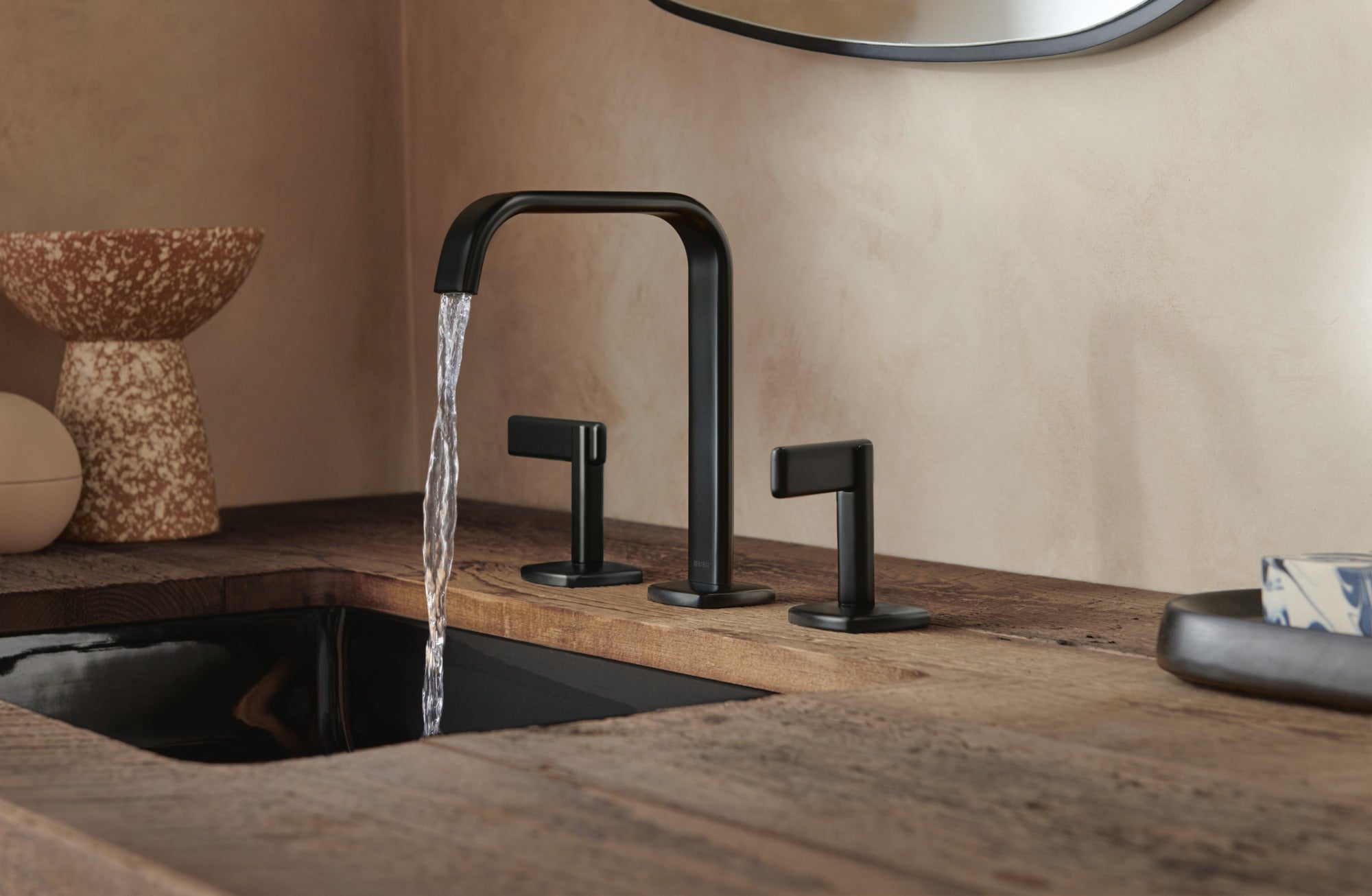 Brizo Allaria® Widespread Lavatory Faucet with Square Spout - Less Handles