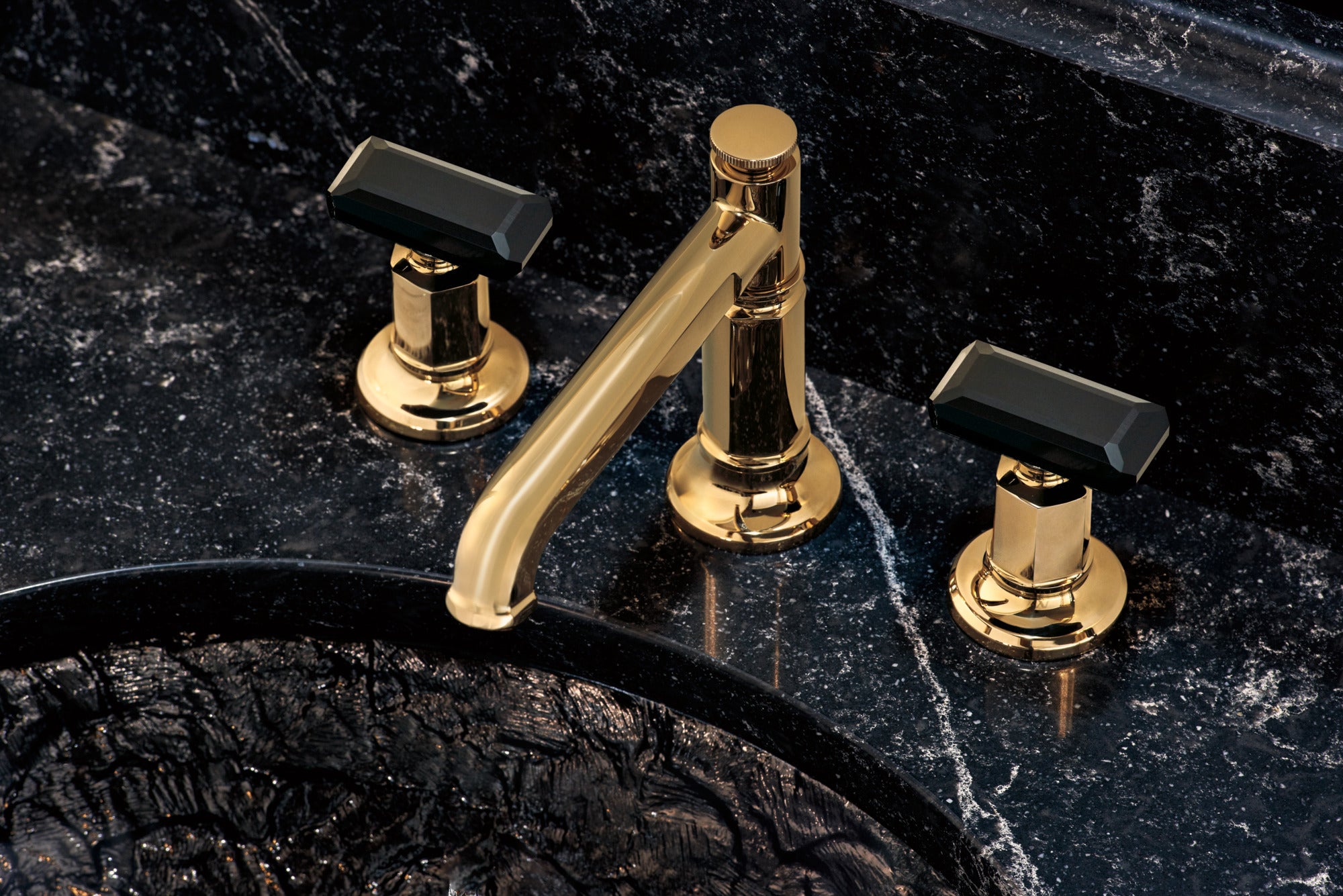 Brizo Invari® Widespread Lavatory Faucet with Arc Spout - Less Handles 1.5 GPM