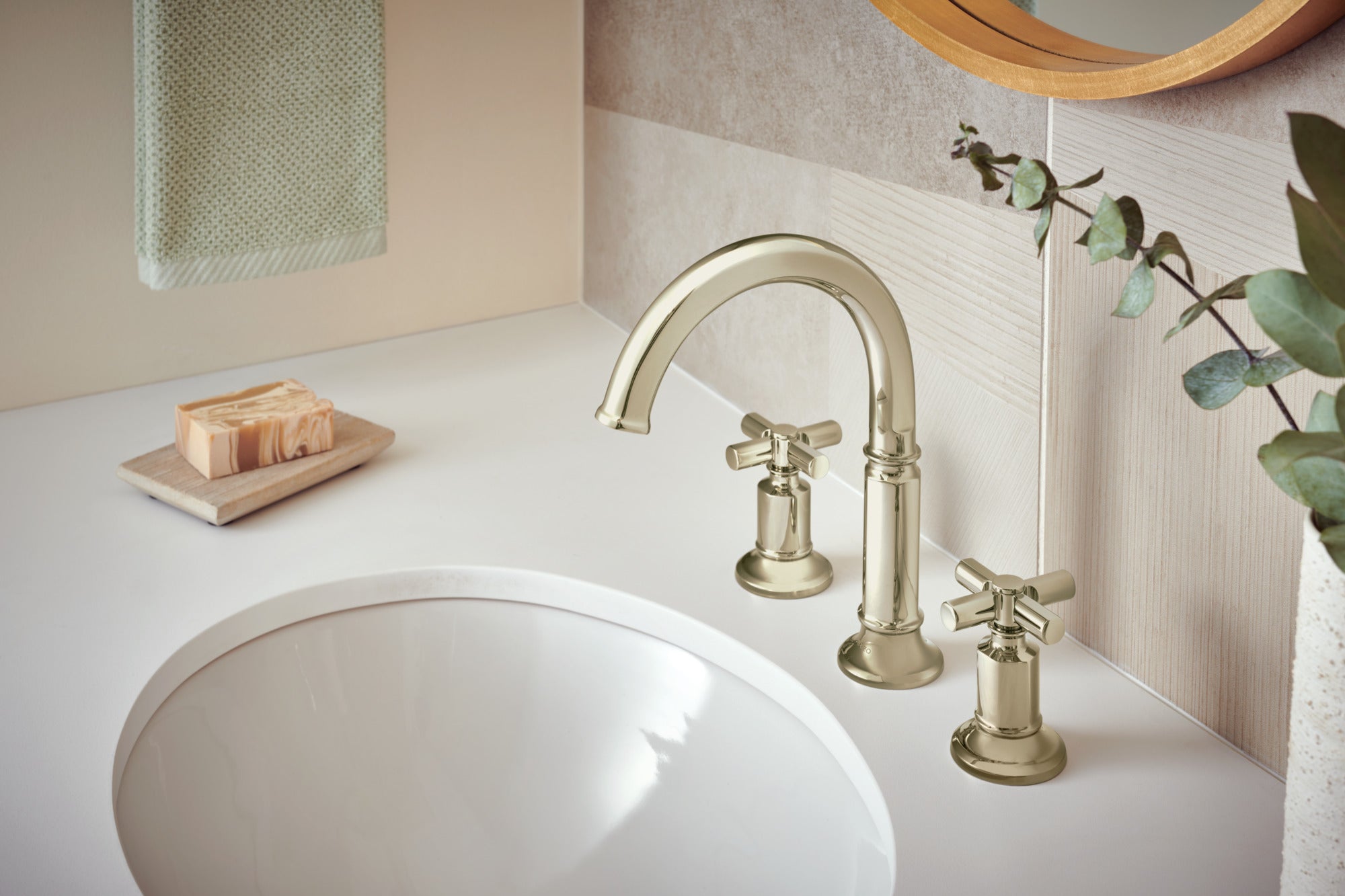 Brizo Invari® Widespread Lavatory Faucet with Arc Spout - Less Handles 1.5 GPM
