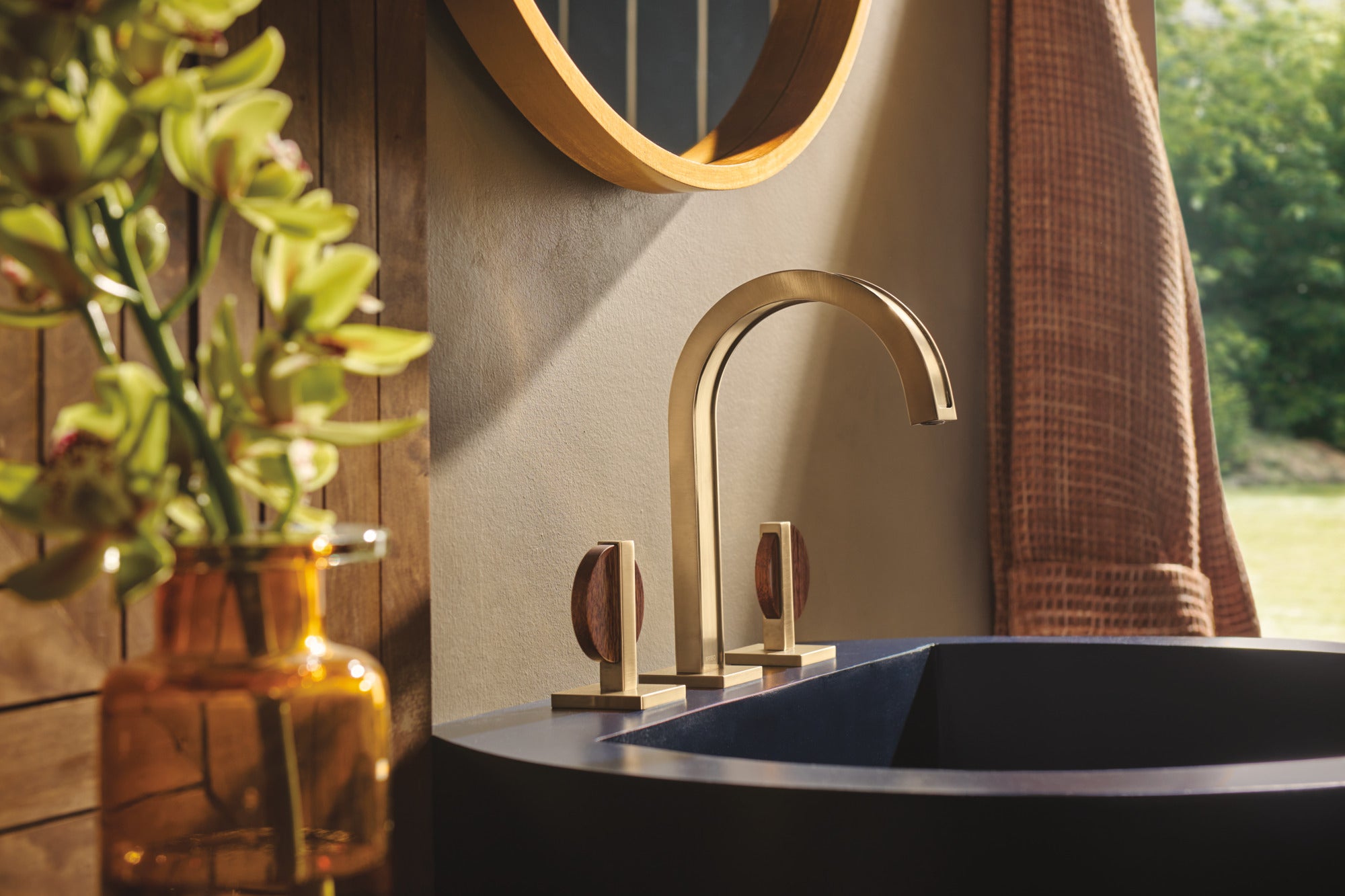 Brizo Frank Lloyd Wright® Widespread Lavatory Faucet with Arc Spout - Less Handles