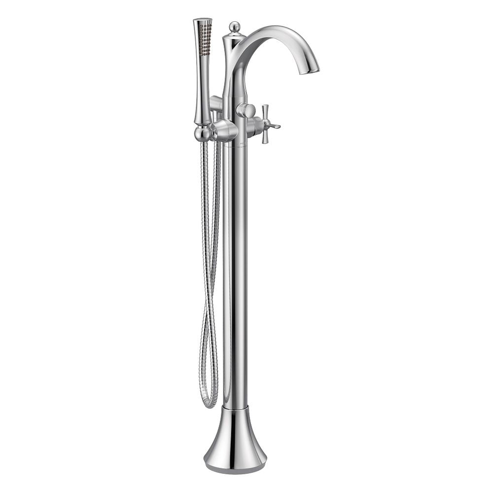 Wynford one-handle tub filler includes hand shower