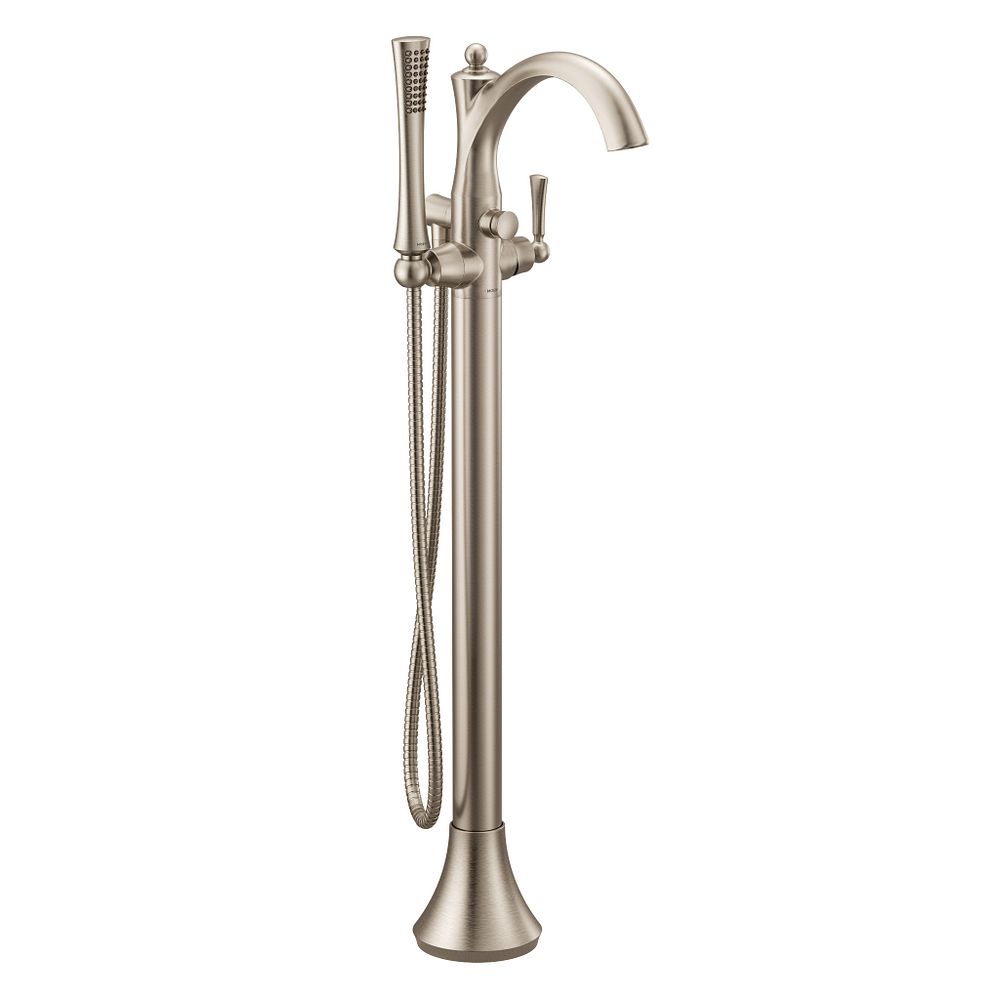 Wynford one-handle tub filler includes hand shower