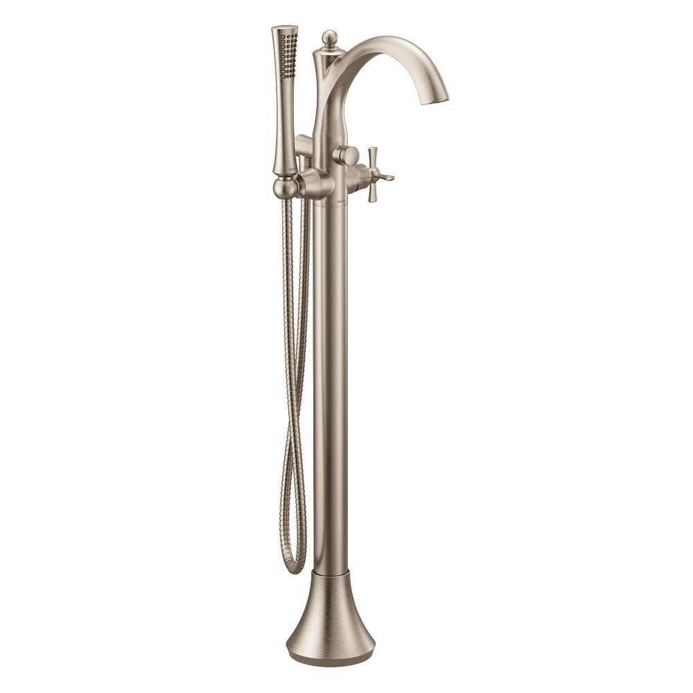 Wynford one-handle tub filler includes hand shower