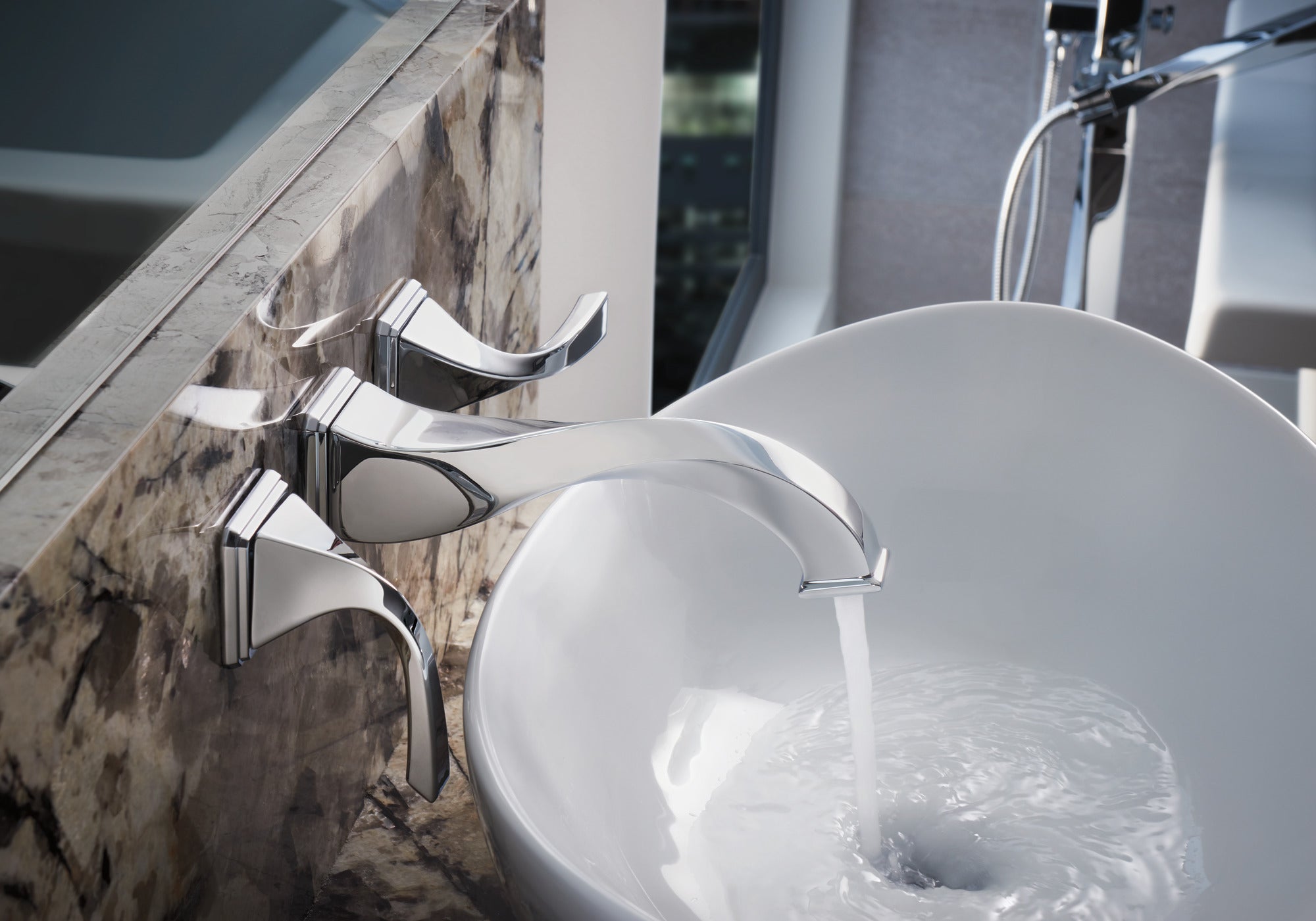 Brizo Virage® Two-Handle Wall Mount Lavatory Faucet 1.5 GPM