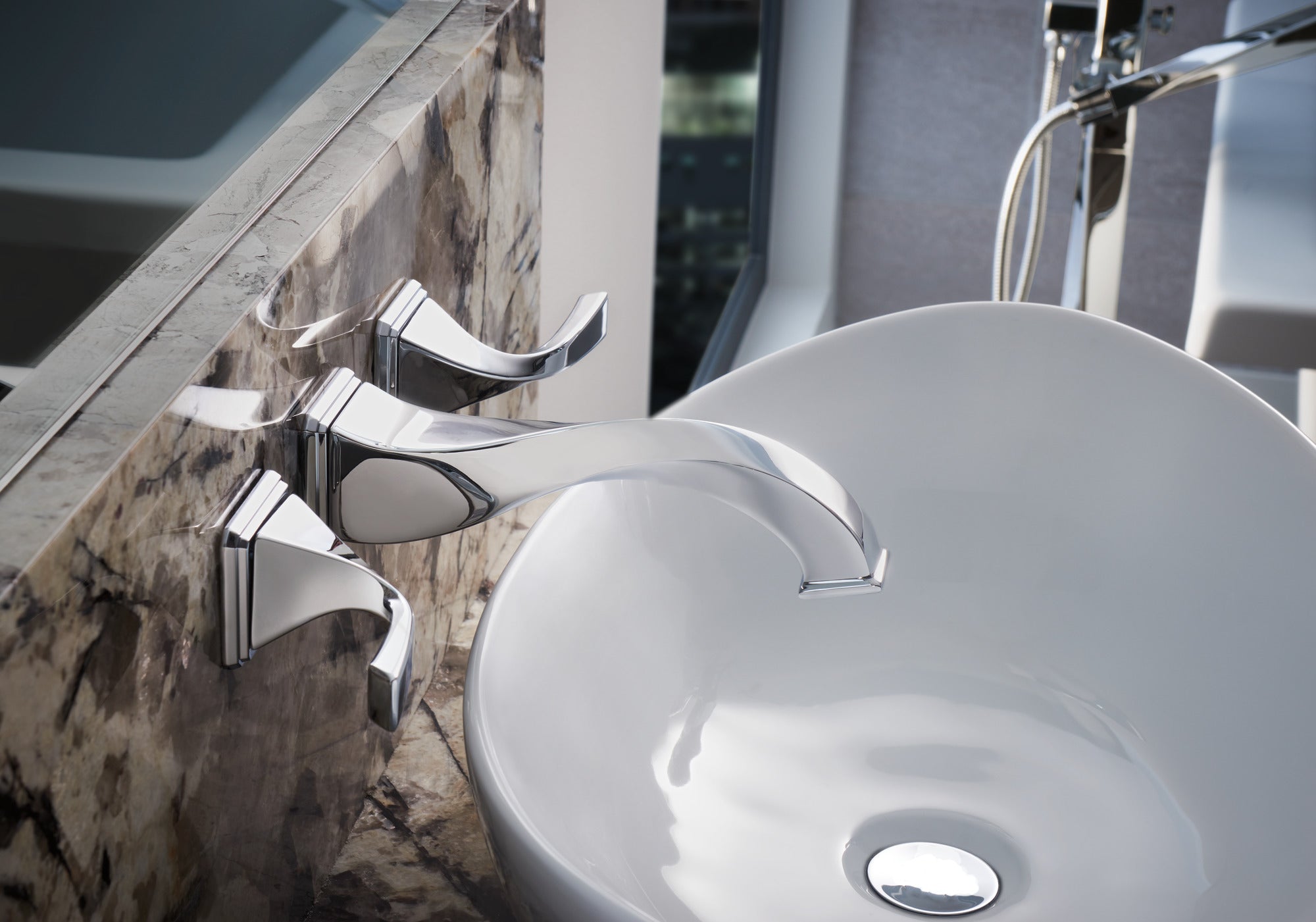 Brizo Virage® Two-Handle Wall Mount Lavatory Faucet 1.5 GPM