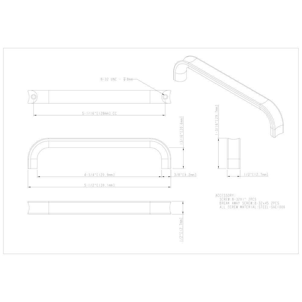 Hardware Resources 3" Center-to-Center Satin Nickel Rae Cabinet Pull