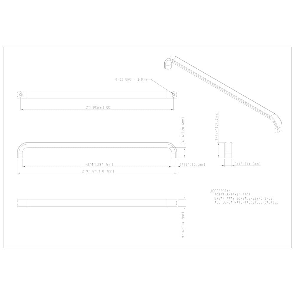 Hardware Resources 3" Center-to-Center Satin Nickel Rae Cabinet Pull