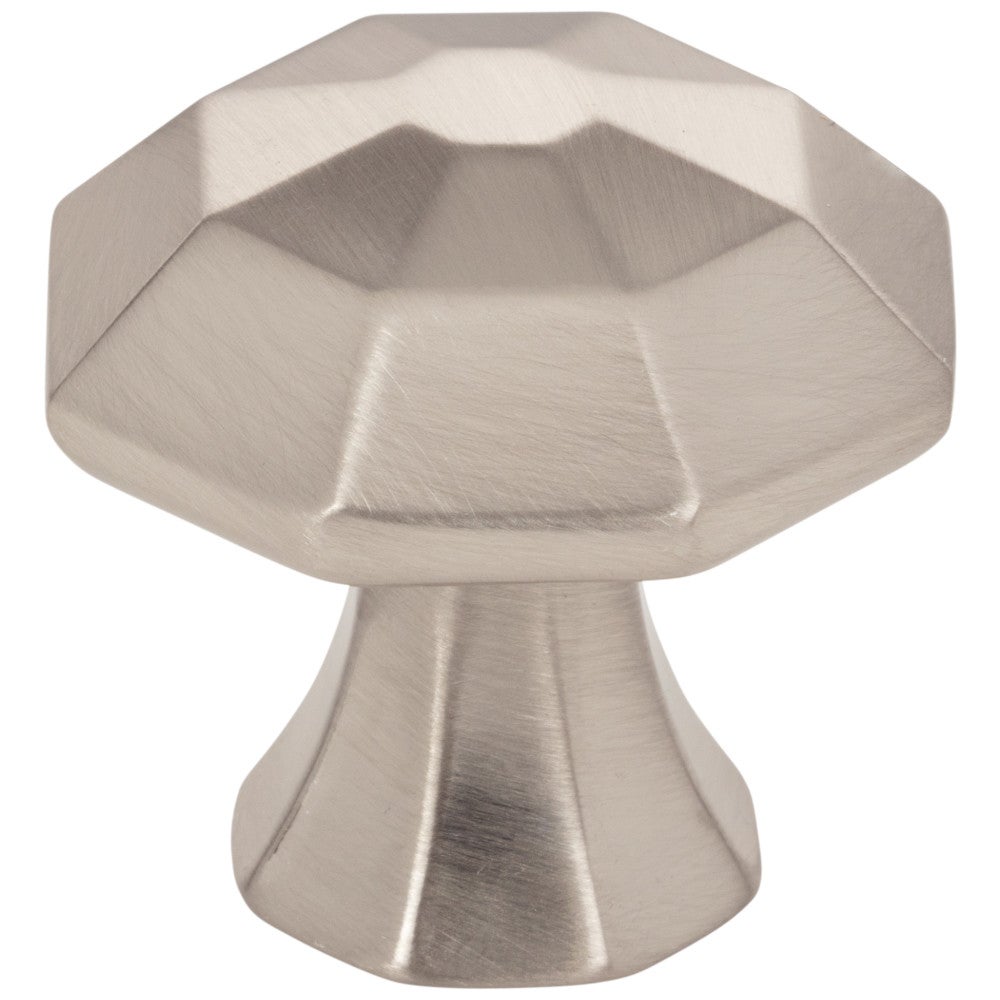 Hardware Resources 1-1/4" Overall Length Satin Nickel Octagonal Wheeler Cabinet Knob