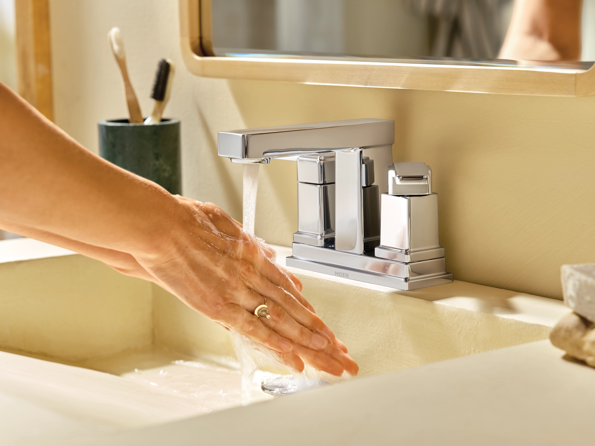 Moen 6815 Iver Two-handle Centerset Bathroom Sink Faucet