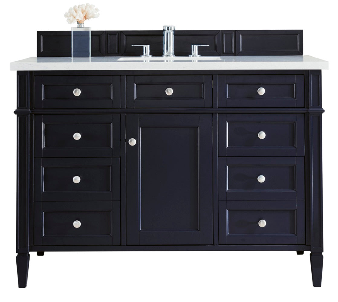 James Martin Brittany 48" Single Vanity in Victory Bleu with 3cm Countertop and FreePower Wireless Charger