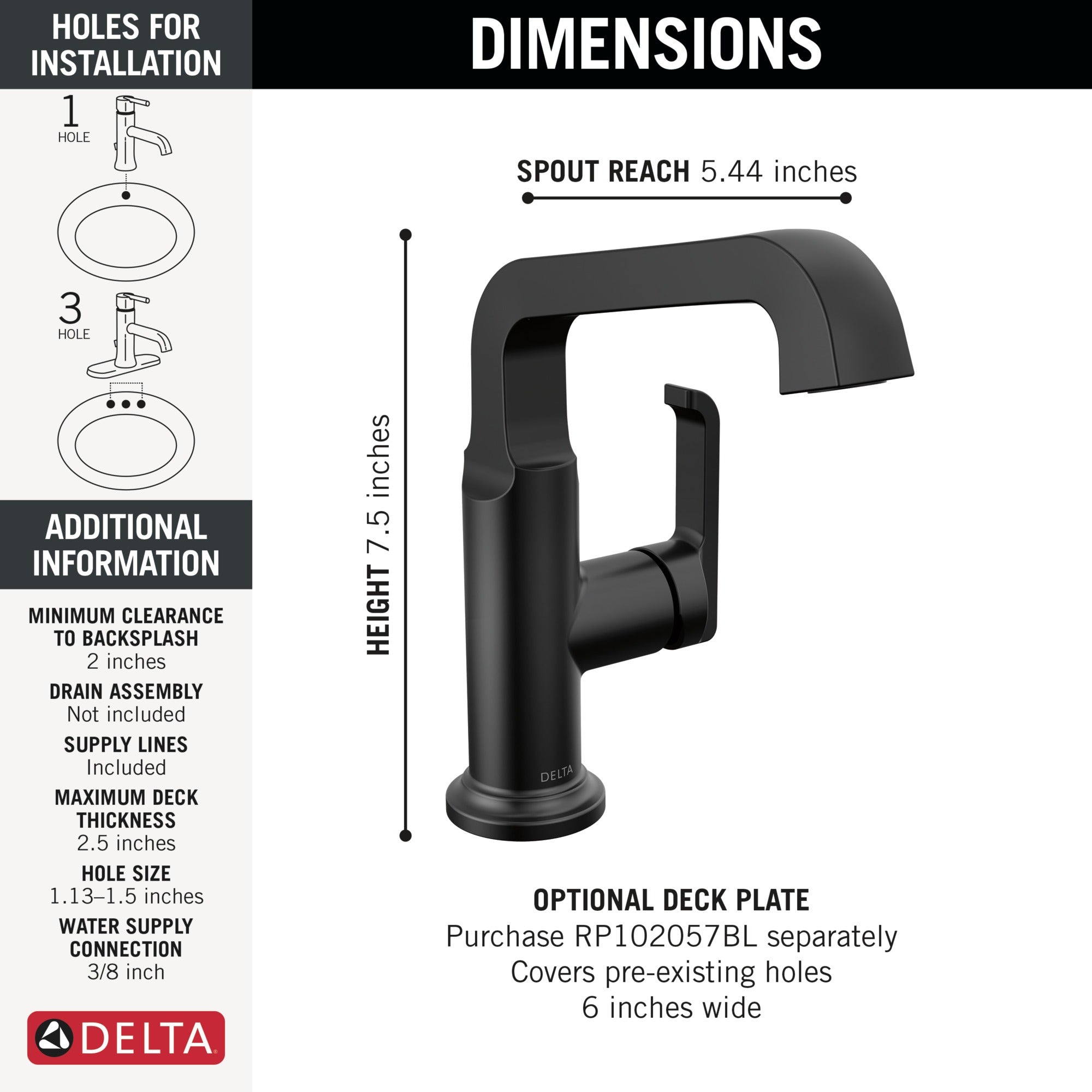 Delta Tetra™ Single Handle Mid-Height Vessel Bathroom