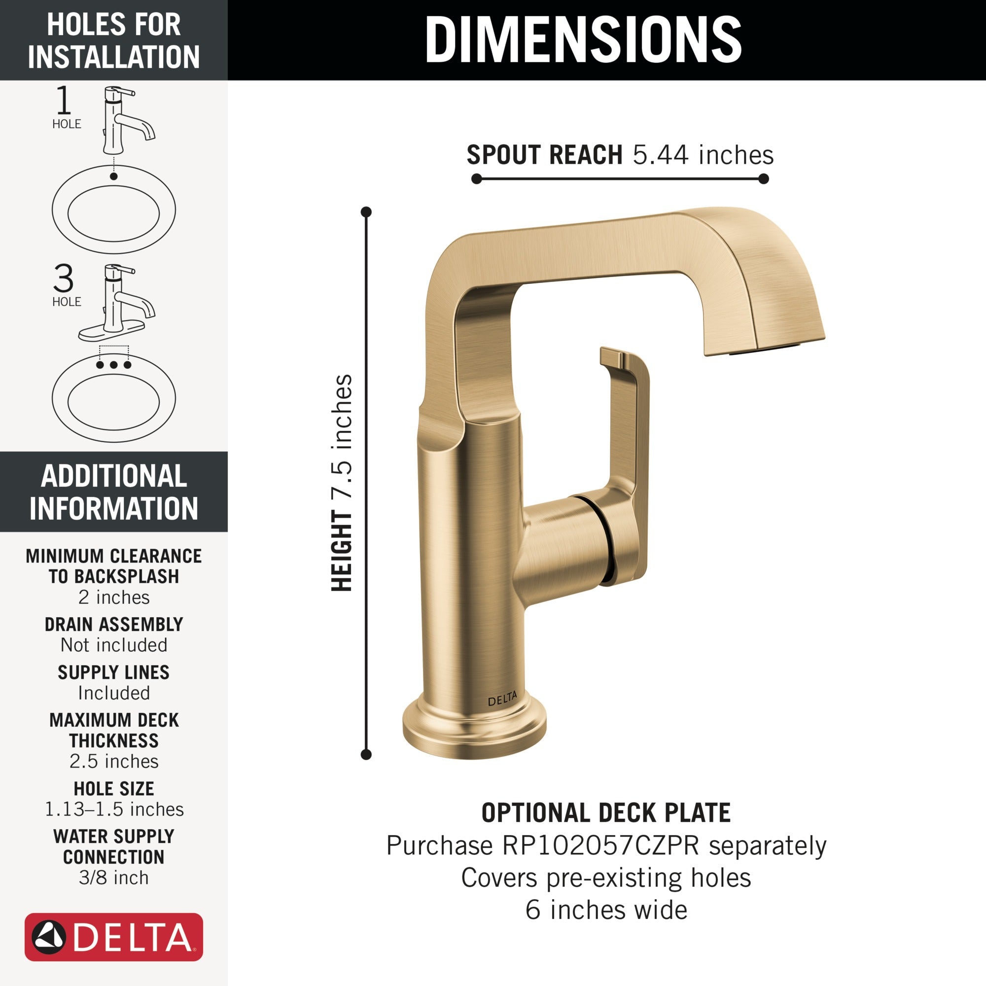 Delta Tetra™ Single Handle Mid-Height Vessel Bathroom