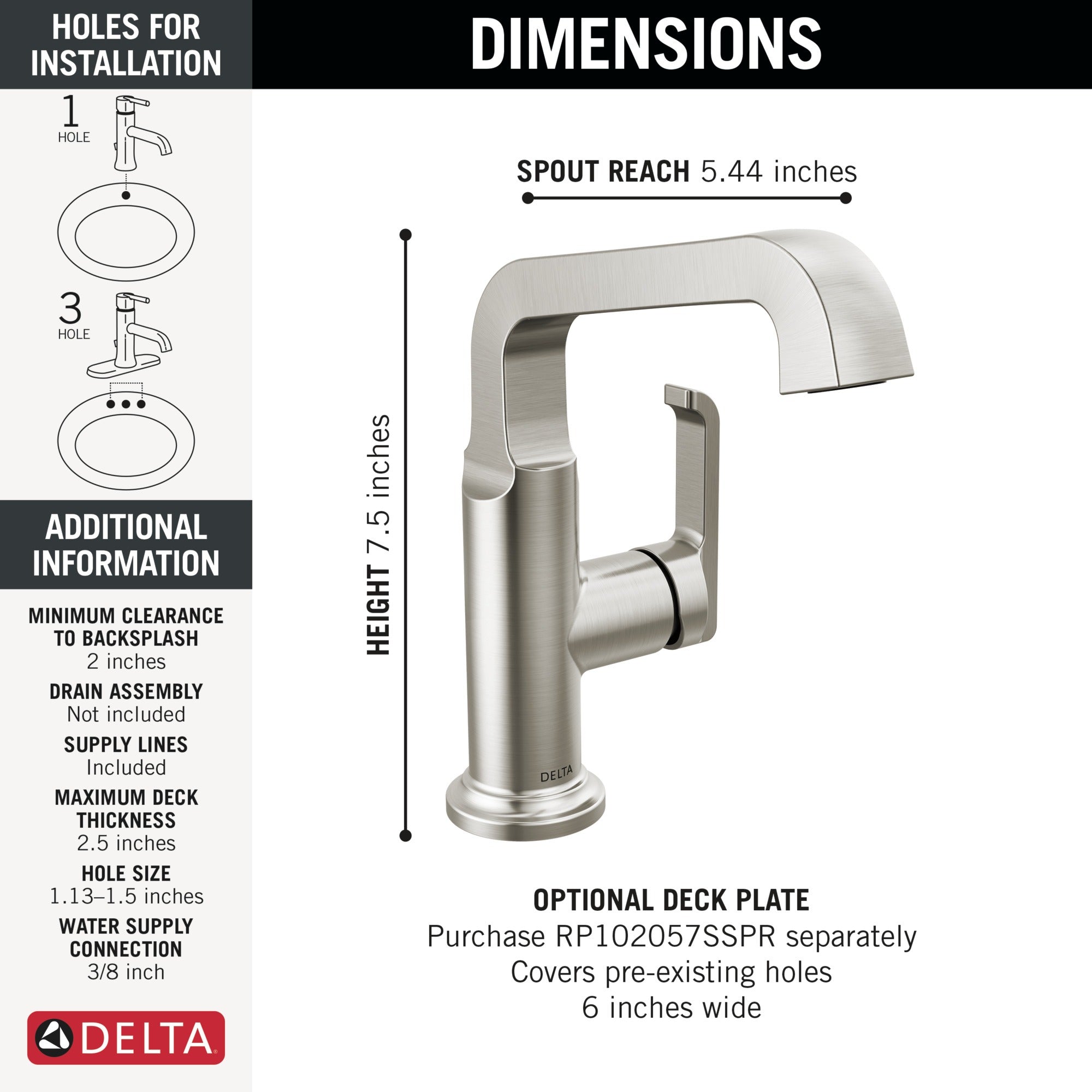 Delta Tetra™ Single Handle Mid-Height Vessel Bathroom