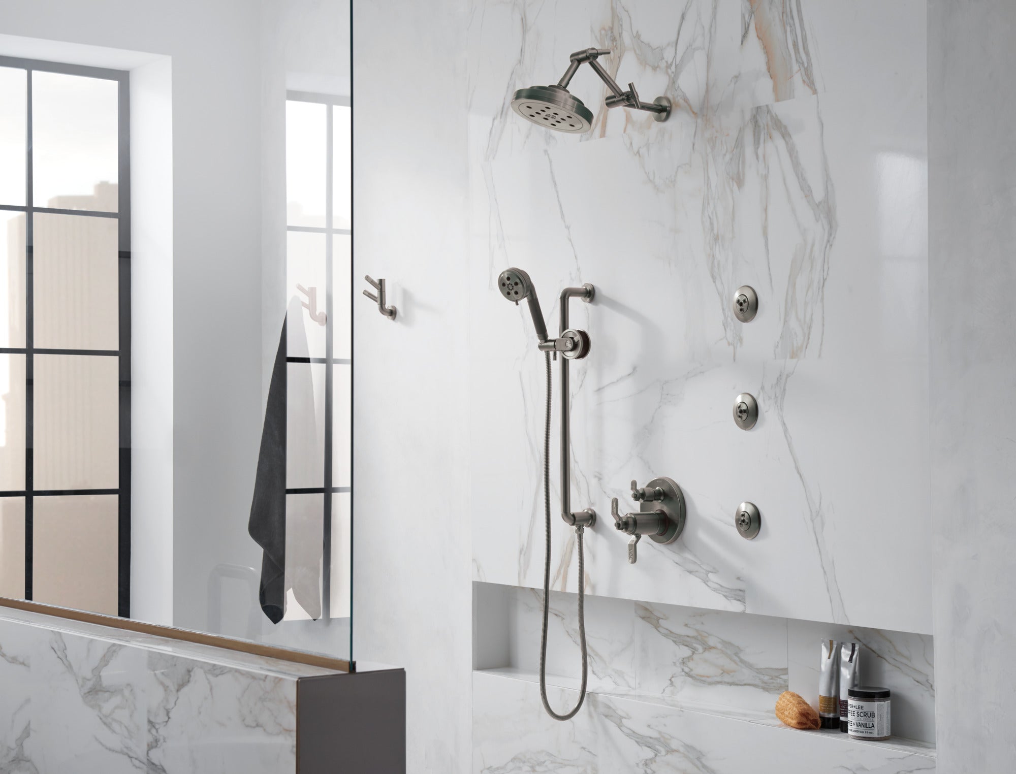 Brizo Litze® 8” H<sub>2</sub>Okinetic<sup>®</sup> Round Multi-Function Wall Mount Showerhead