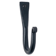 BESLAGSBODEN - Rustic Single Hook in Black Wrought Iron, Pair, Height 60 mm