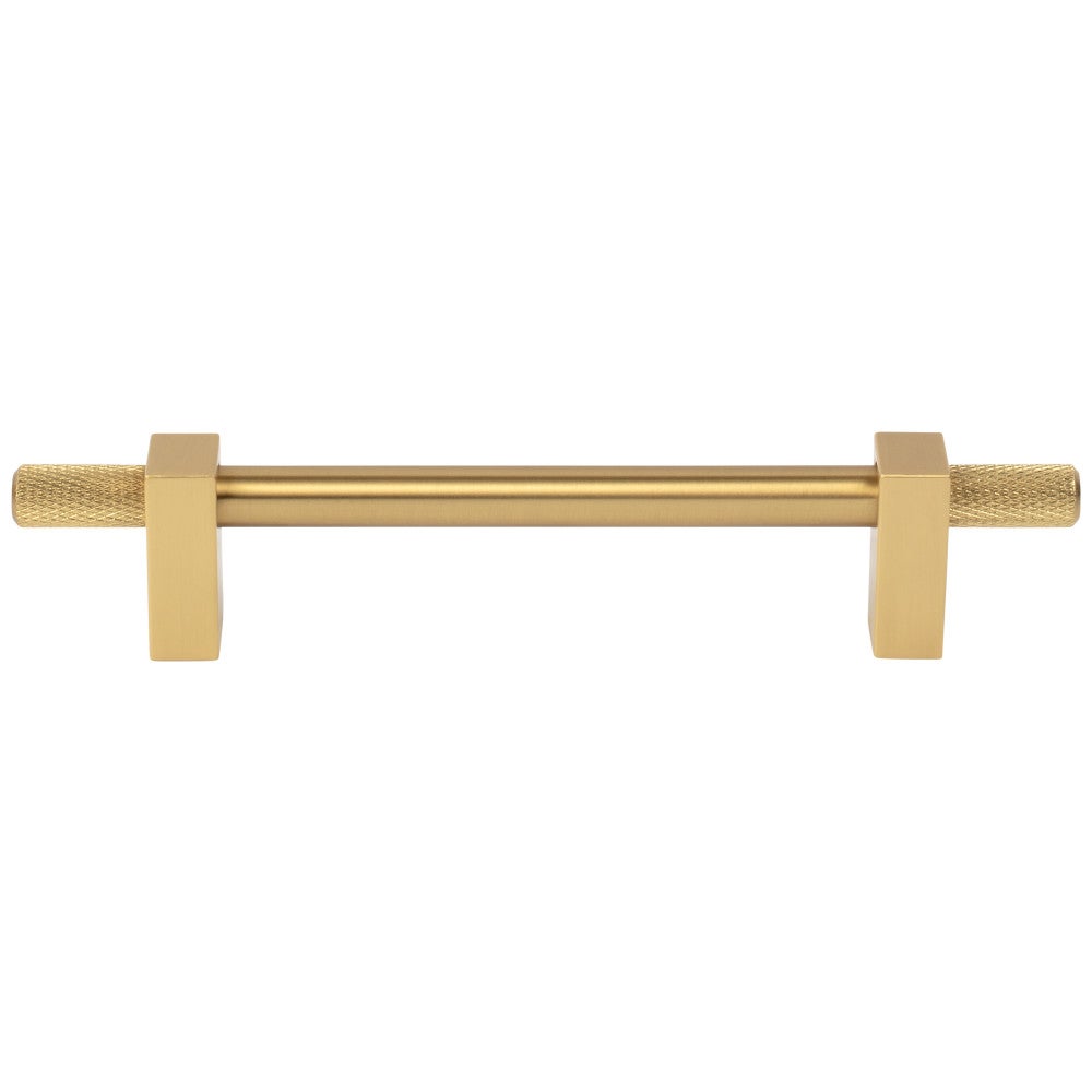 Hardware Resources 96 mm Center-to-Center Satin Nickel Larkin 4 Knurled Ends Cabinet Bar Pull