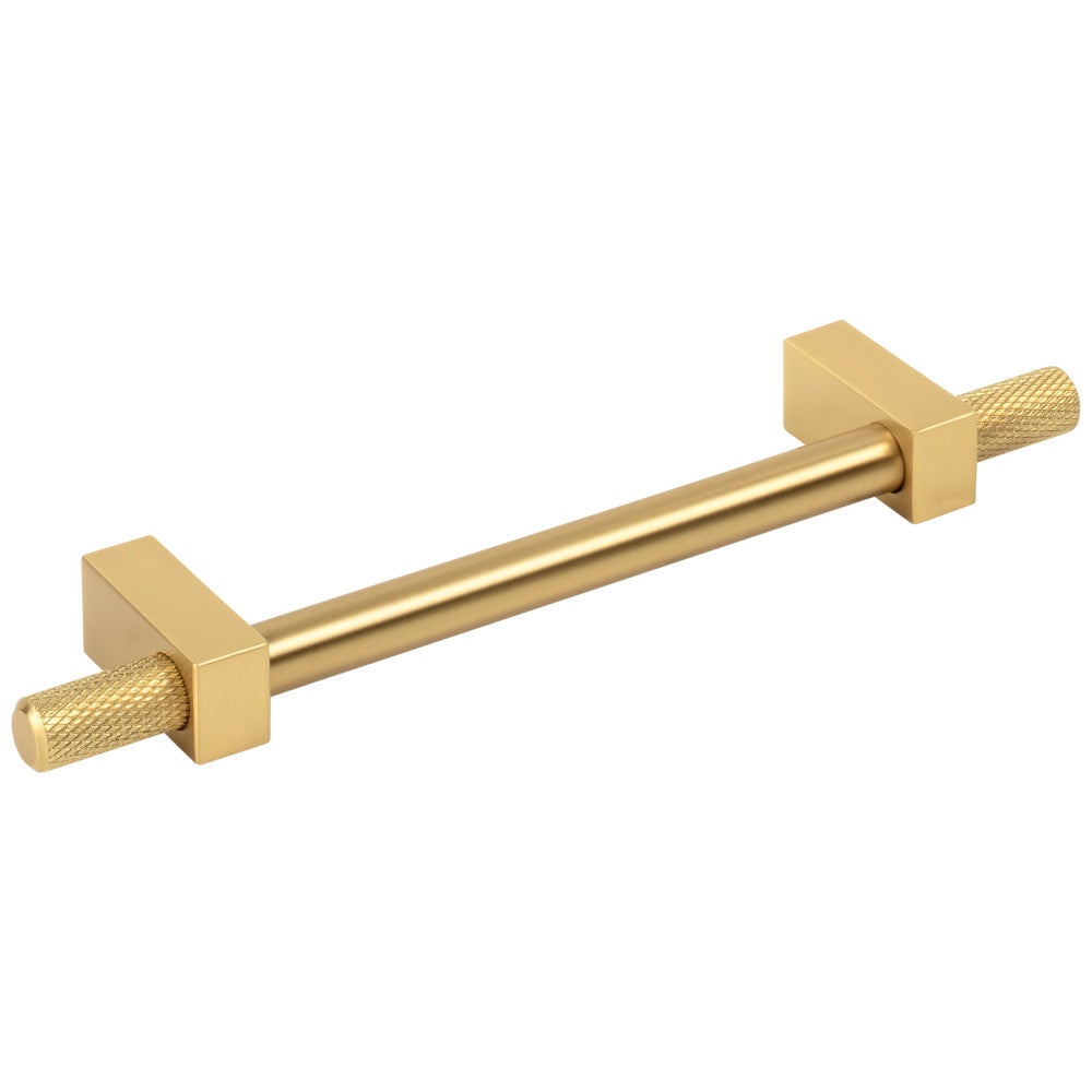 Hardware Resources 96 mm Center-to-Center Satin Nickel Larkin 4 Knurled Ends Cabinet Bar Pull