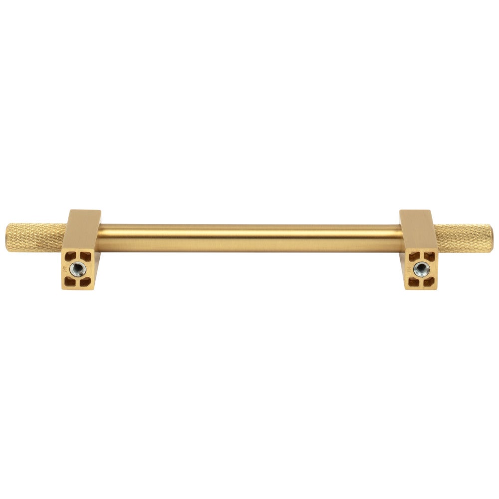 Hardware Resources 96 mm Center-to-Center Satin Nickel Larkin 4 Knurled Ends Cabinet Bar Pull