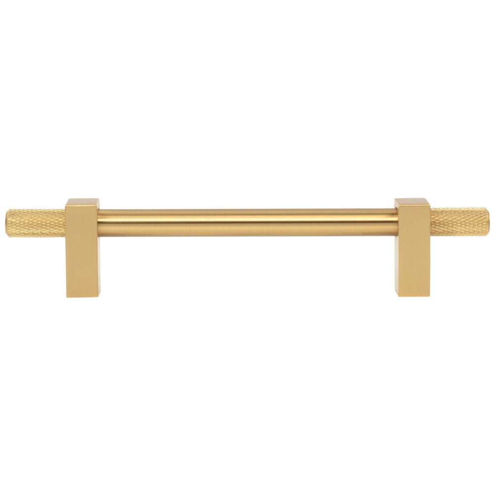 Hardware Resources 96 mm Center-to-Center Satin Nickel Larkin 4 Knurled Ends Cabinet Bar Pull