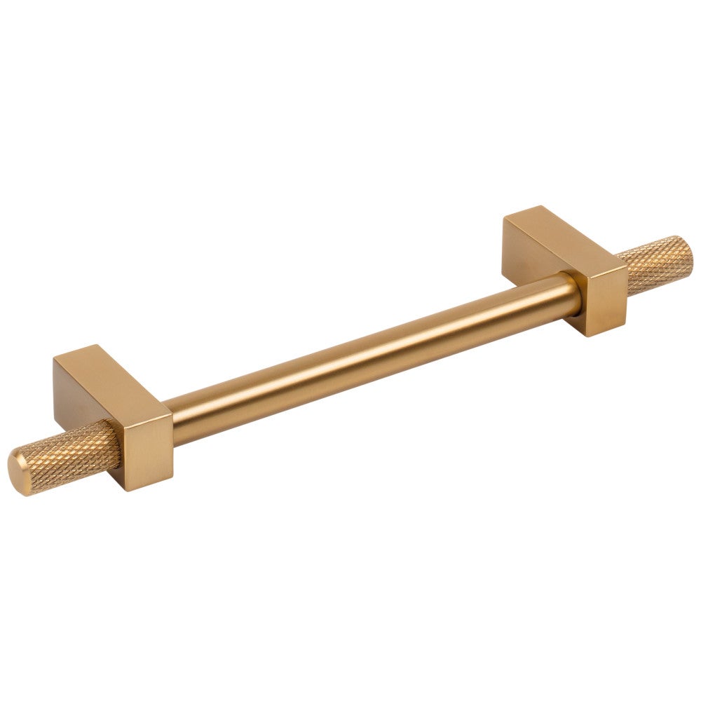 Hardware Resources 96 mm Center-to-Center Satin Nickel Larkin 4 Knurled Ends Cabinet Bar Pull