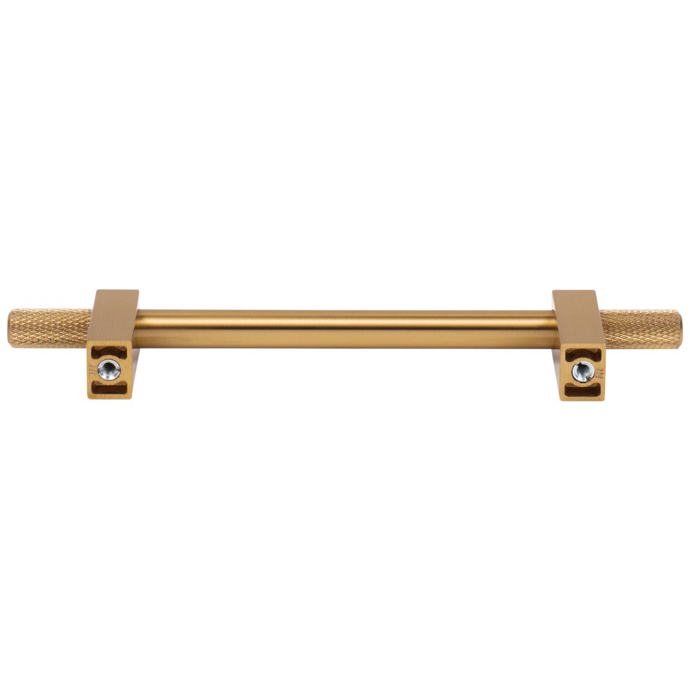 Hardware Resources 96 mm Center-to-Center Satin Nickel Larkin 4 Knurled Ends Cabinet Bar Pull
