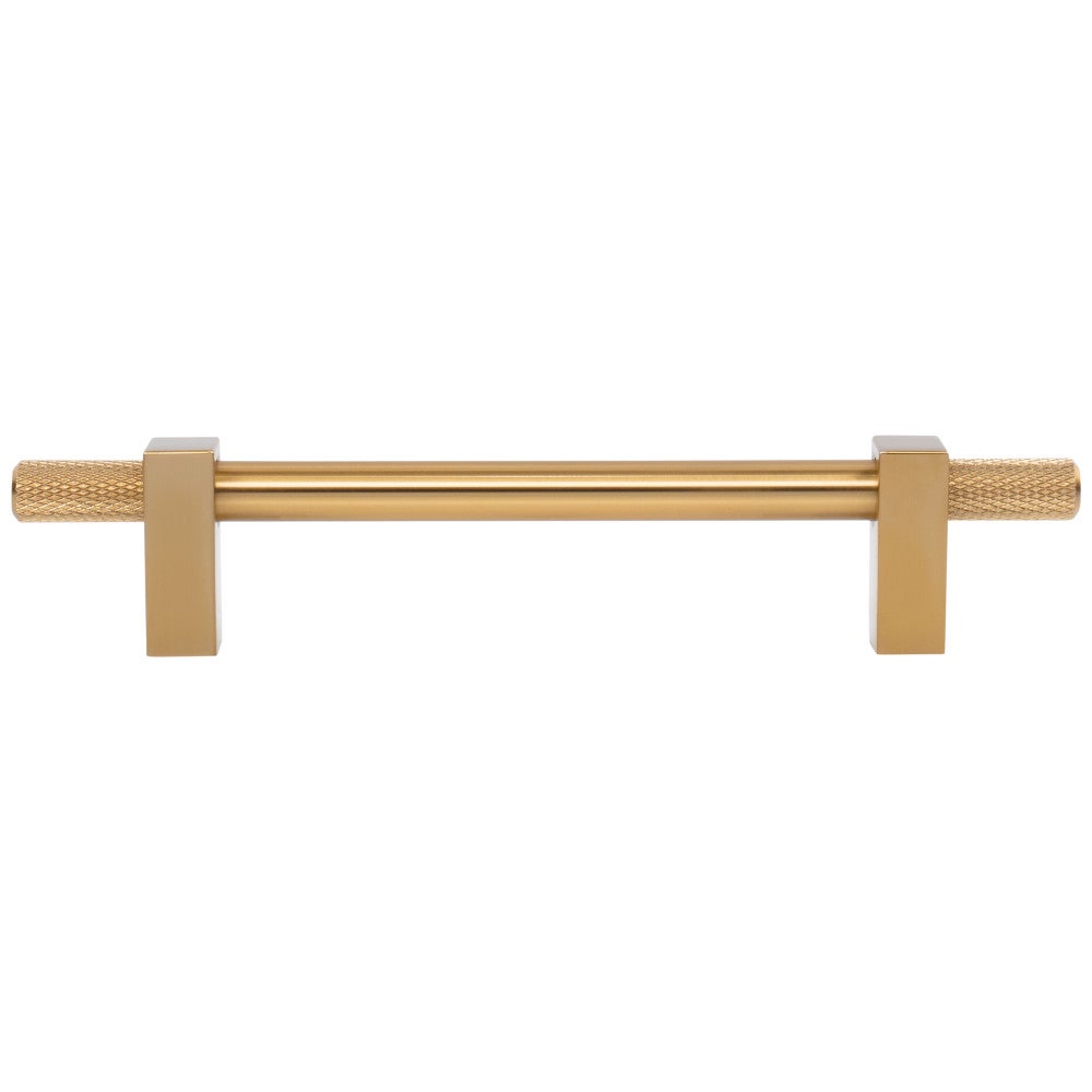 Hardware Resources 96 mm Center-to-Center Satin Nickel Larkin 4 Knurled Ends Cabinet Bar Pull