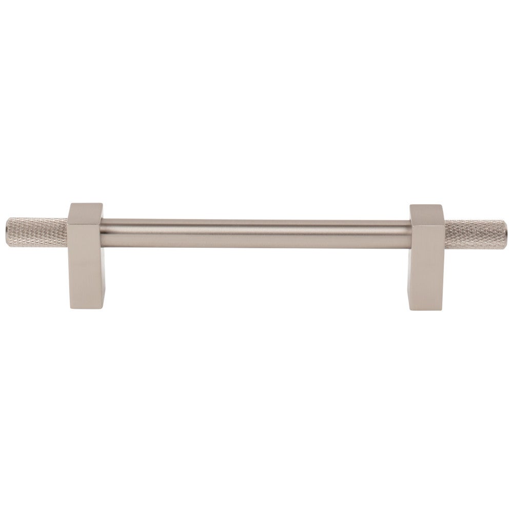 Hardware Resources 96 mm Center-to-Center Satin Nickel Larkin 4 Knurled Ends Cabinet Bar Pull