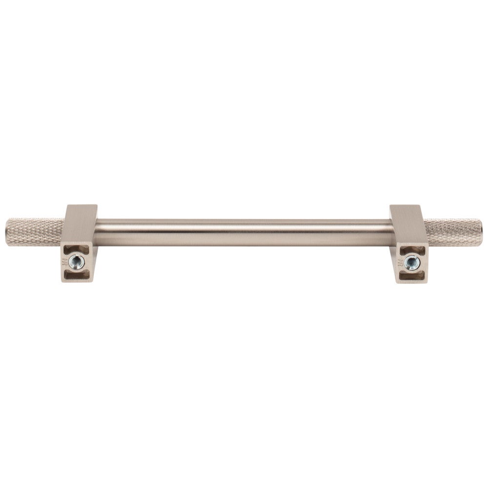 Hardware Resources 96 mm Center-to-Center Satin Nickel Larkin 4 Knurled Ends Cabinet Bar Pull