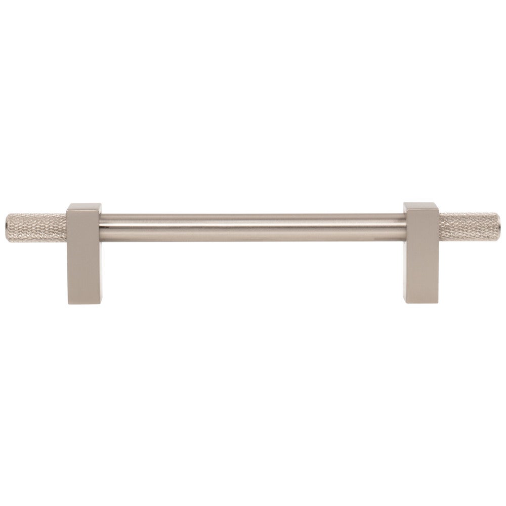 Hardware Resources 96 mm Center-to-Center Satin Nickel Larkin 4 Knurled Ends Cabinet Bar Pull