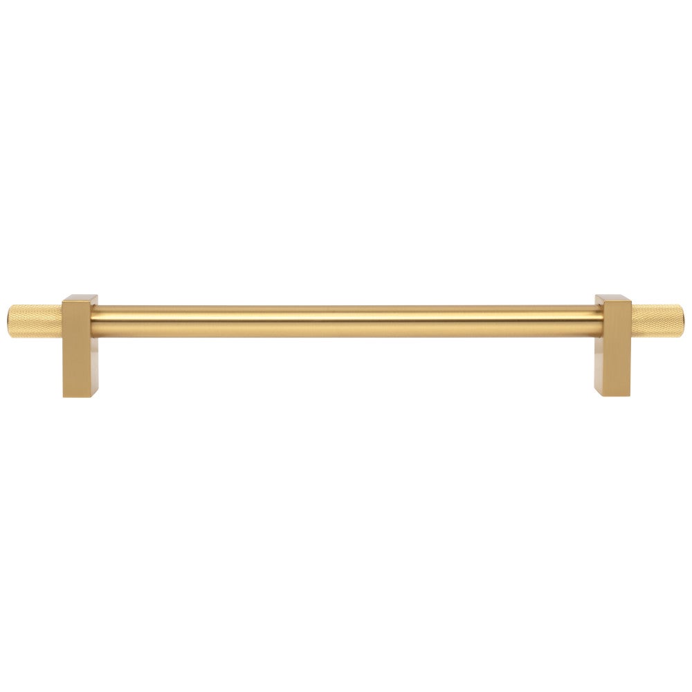Hardware Resources 96 mm Center-to-Center Satin Nickel Larkin 4 Knurled Ends Cabinet Bar Pull