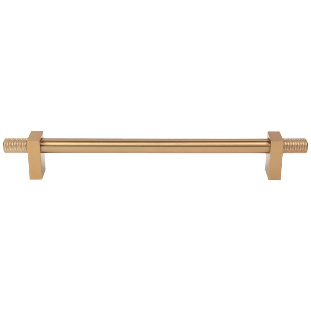 Hardware Resources 96 mm Center-to-Center Satin Nickel Larkin 4 Knurled Ends Cabinet Bar Pull