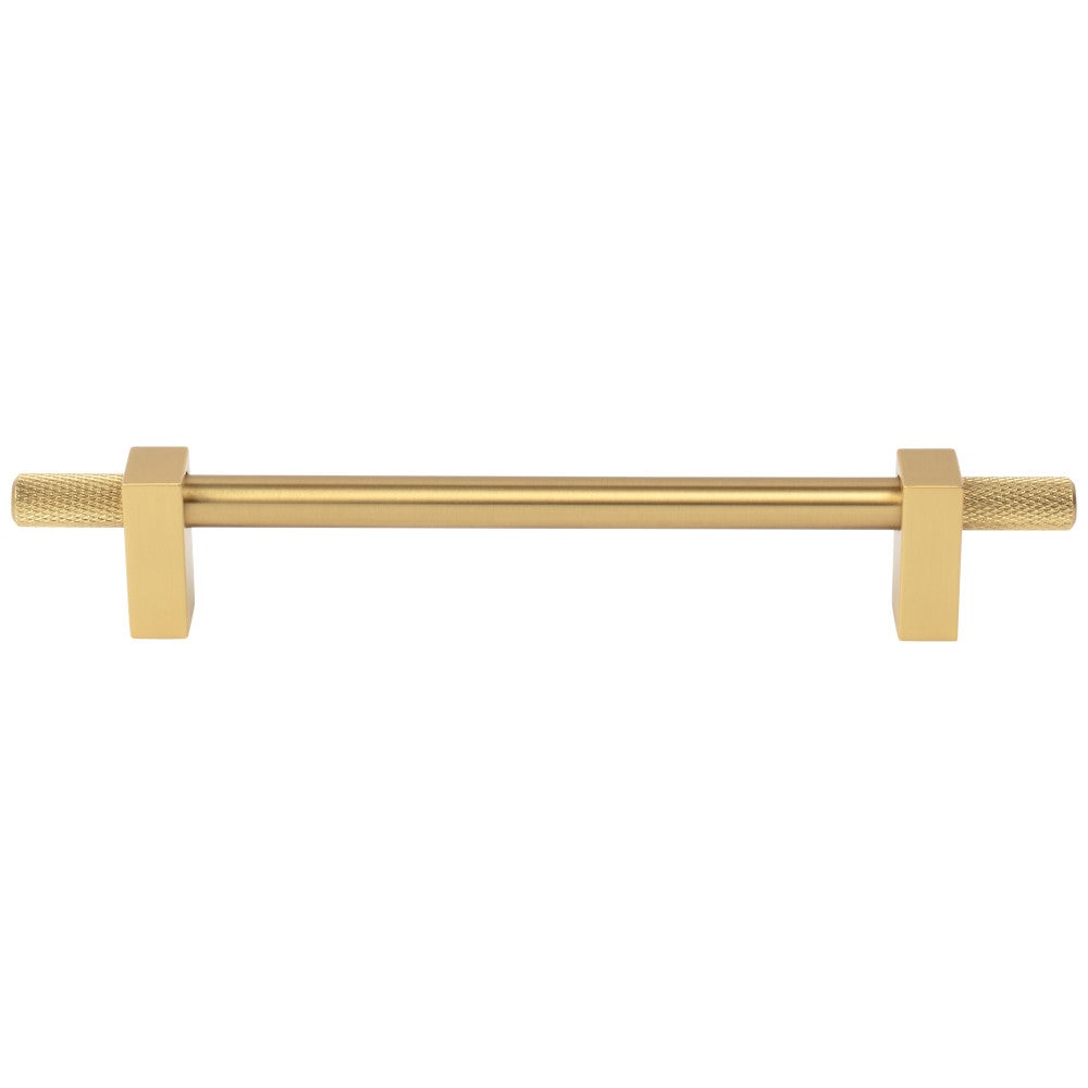 Hardware Resources 96 mm Center-to-Center Satin Nickel Larkin 4 Knurled Ends Cabinet Bar Pull