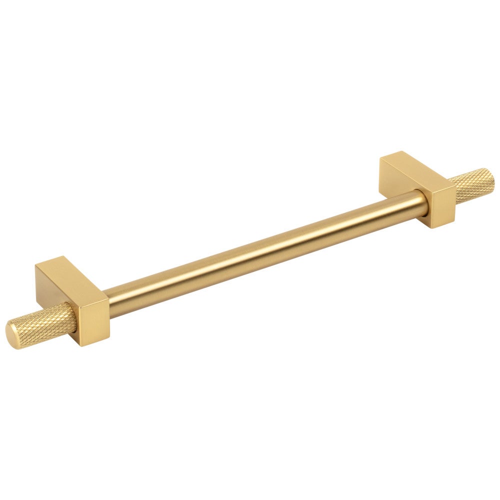 Hardware Resources 96 mm Center-to-Center Satin Nickel Larkin 4 Knurled Ends Cabinet Bar Pull