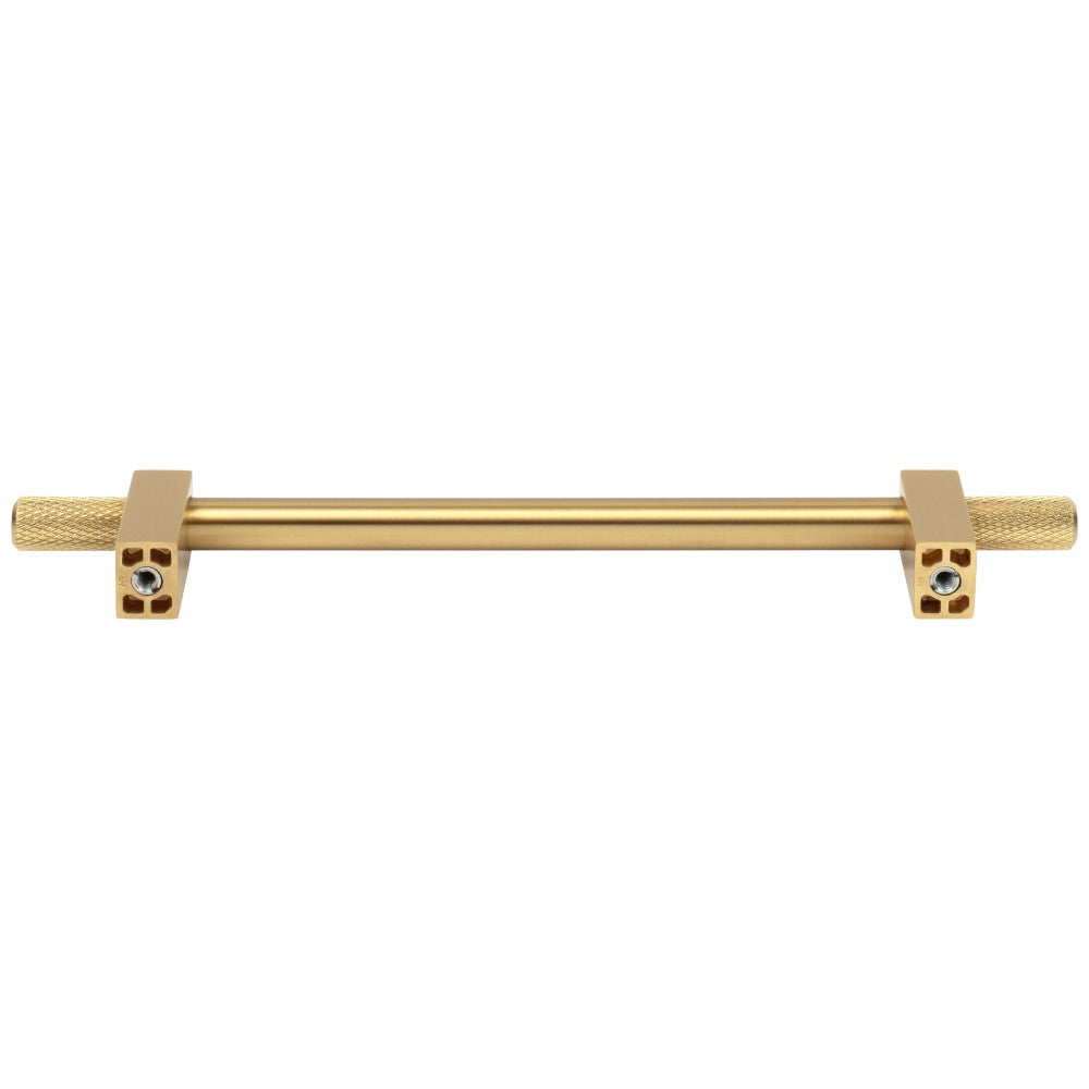 Hardware Resources 96 mm Center-to-Center Satin Nickel Larkin 4 Knurled Ends Cabinet Bar Pull