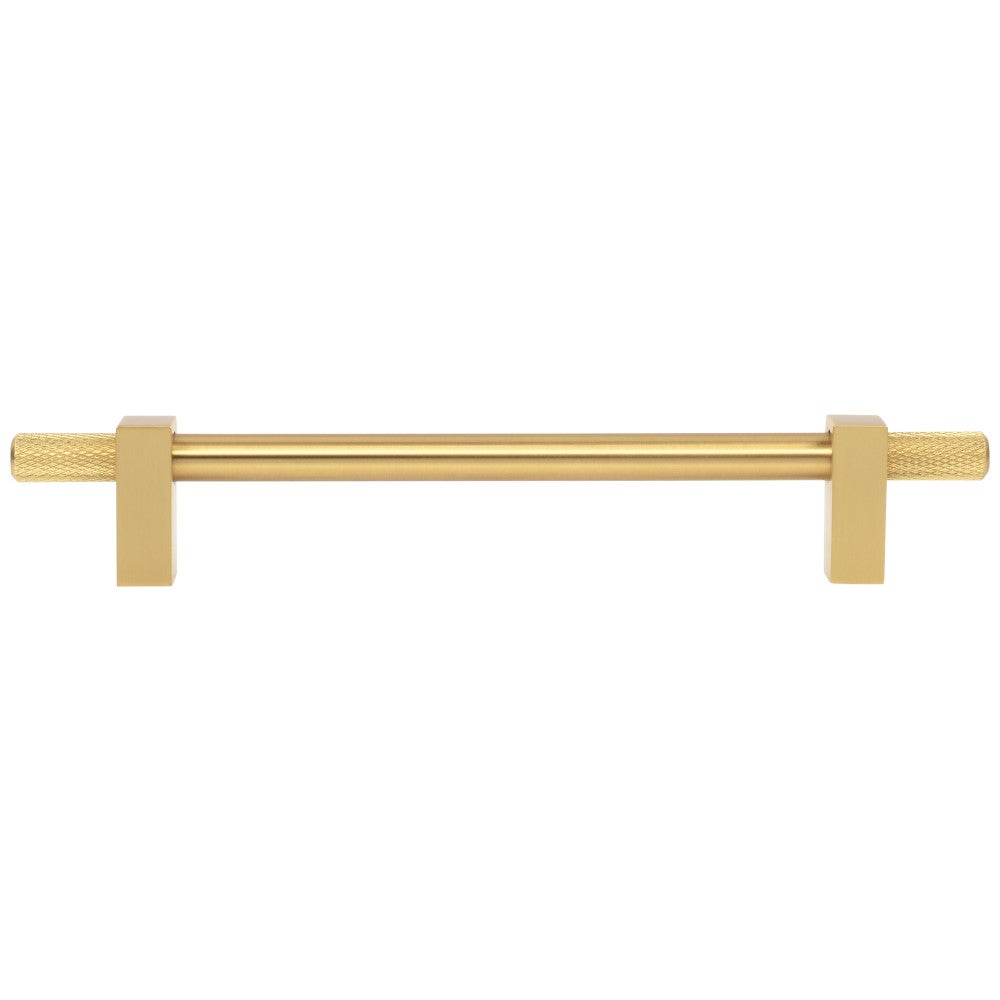 Hardware Resources 96 mm Center-to-Center Satin Nickel Larkin 4 Knurled Ends Cabinet Bar Pull