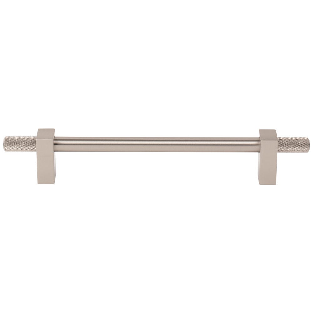 Hardware Resources 96 mm Center-to-Center Satin Nickel Larkin 4 Knurled Ends Cabinet Bar Pull