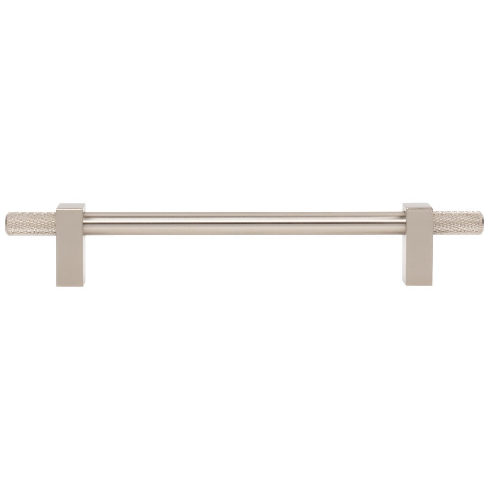 Hardware Resources 96 mm Center-to-Center Satin Nickel Larkin 4 Knurled Ends Cabinet Bar Pull
