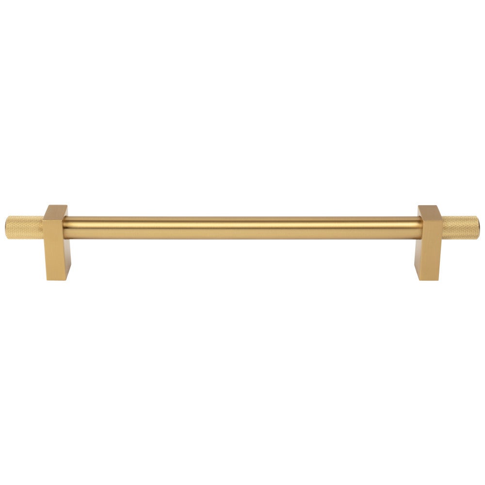 Hardware Resources 96 mm Center-to-Center Satin Nickel Larkin 4 Knurled Ends Cabinet Bar Pull