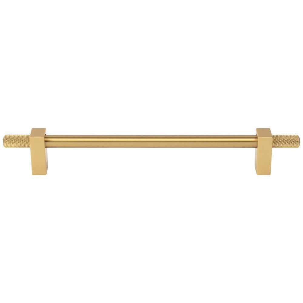 Hardware Resources 96 mm Center-to-Center Satin Nickel Larkin 4 Knurled Ends Cabinet Bar Pull