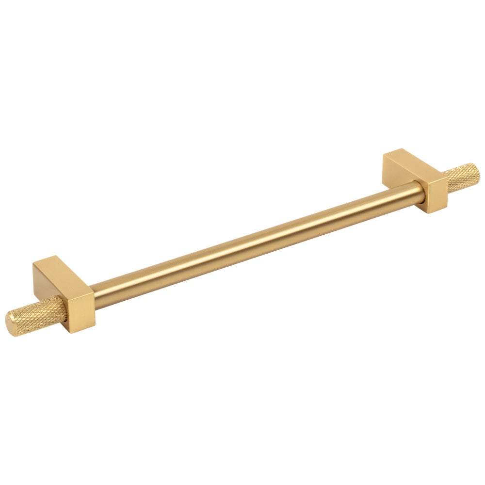 Hardware Resources 96 mm Center-to-Center Satin Nickel Larkin 4 Knurled Ends Cabinet Bar Pull