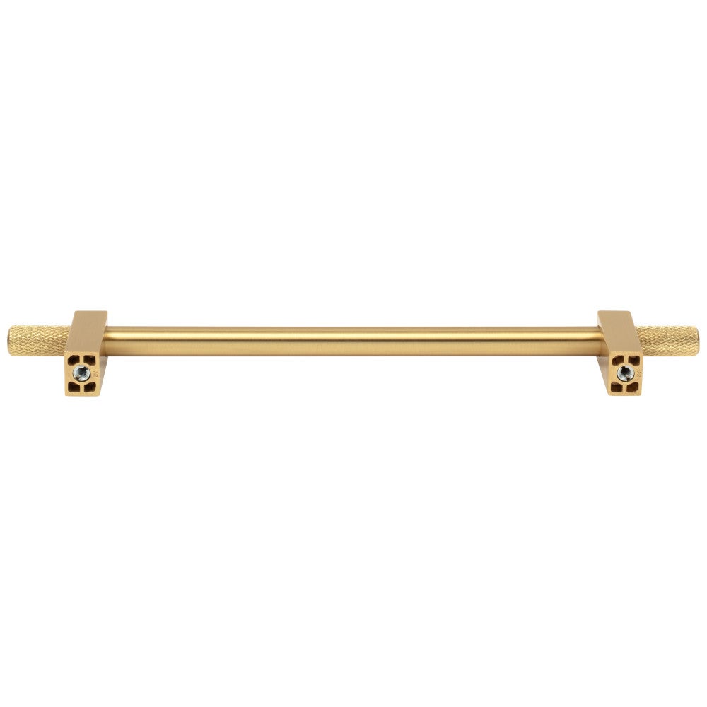 Hardware Resources 96 mm Center-to-Center Satin Nickel Larkin 4 Knurled Ends Cabinet Bar Pull