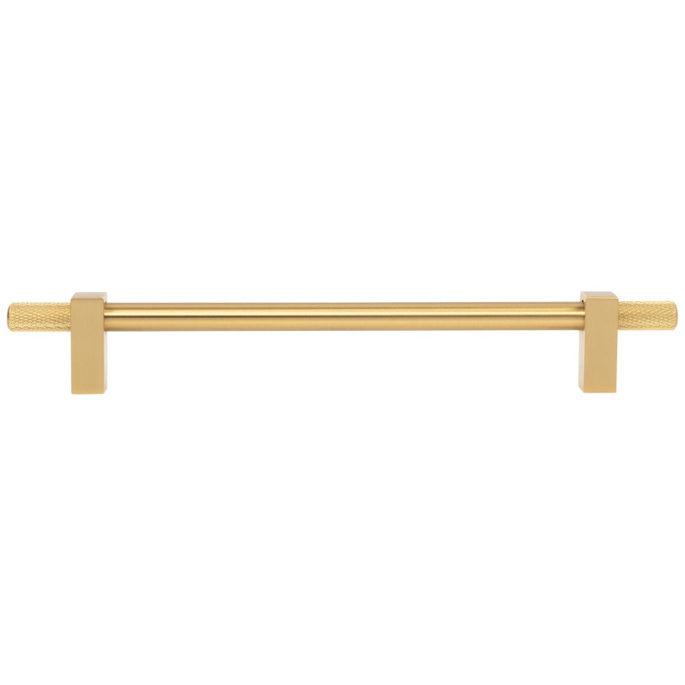 Hardware Resources 96 mm Center-to-Center Satin Nickel Larkin 4 Knurled Ends Cabinet Bar Pull